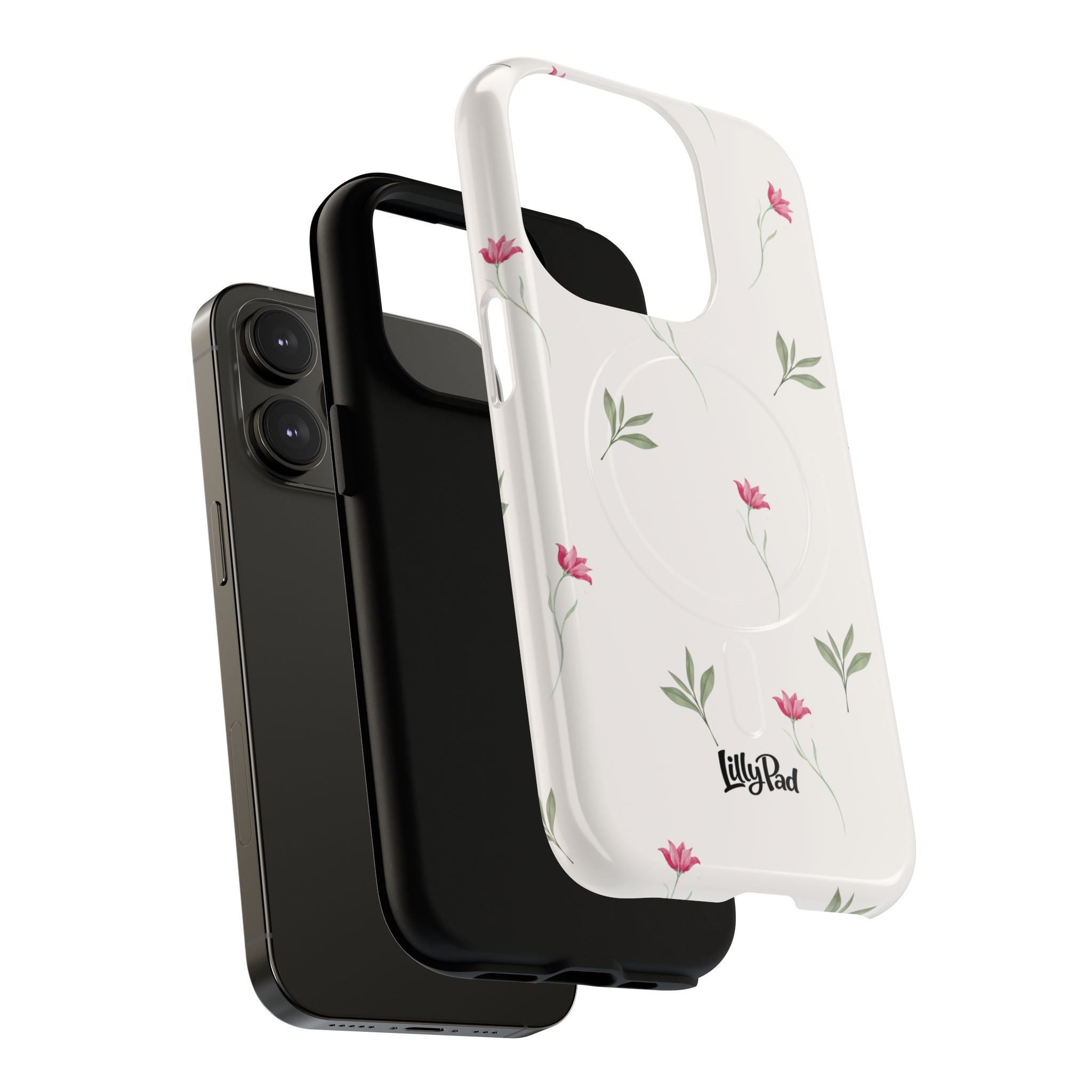 Minimal Pink Wildflowers Phone Case | Magnetic Case