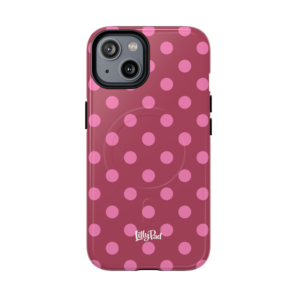 Pink Polka Dot Magnetic Phone Case | Tough Case