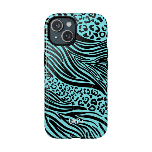 Y2K Animal Print Phone Case | Magnetic Tough Case, Zebra Leopard Blend