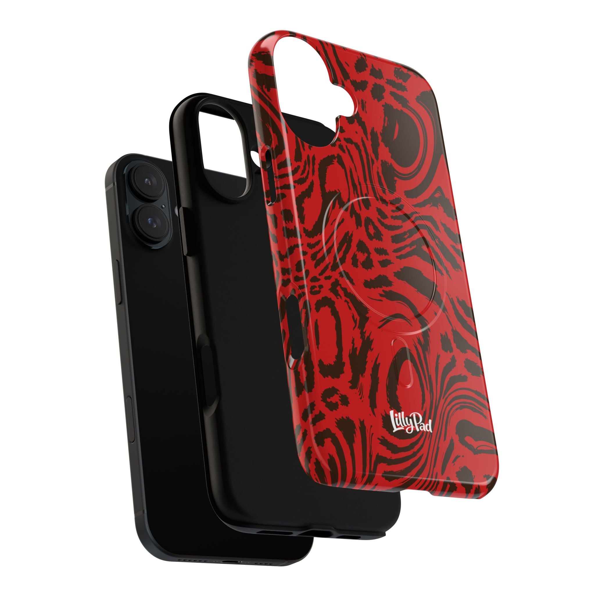 Red Black Swirl Pattern Phone Case | Tough Magnetic Case