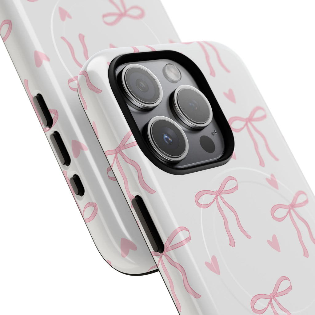 Pink Bow Pattern Phone Case | Tough Magnetic Case