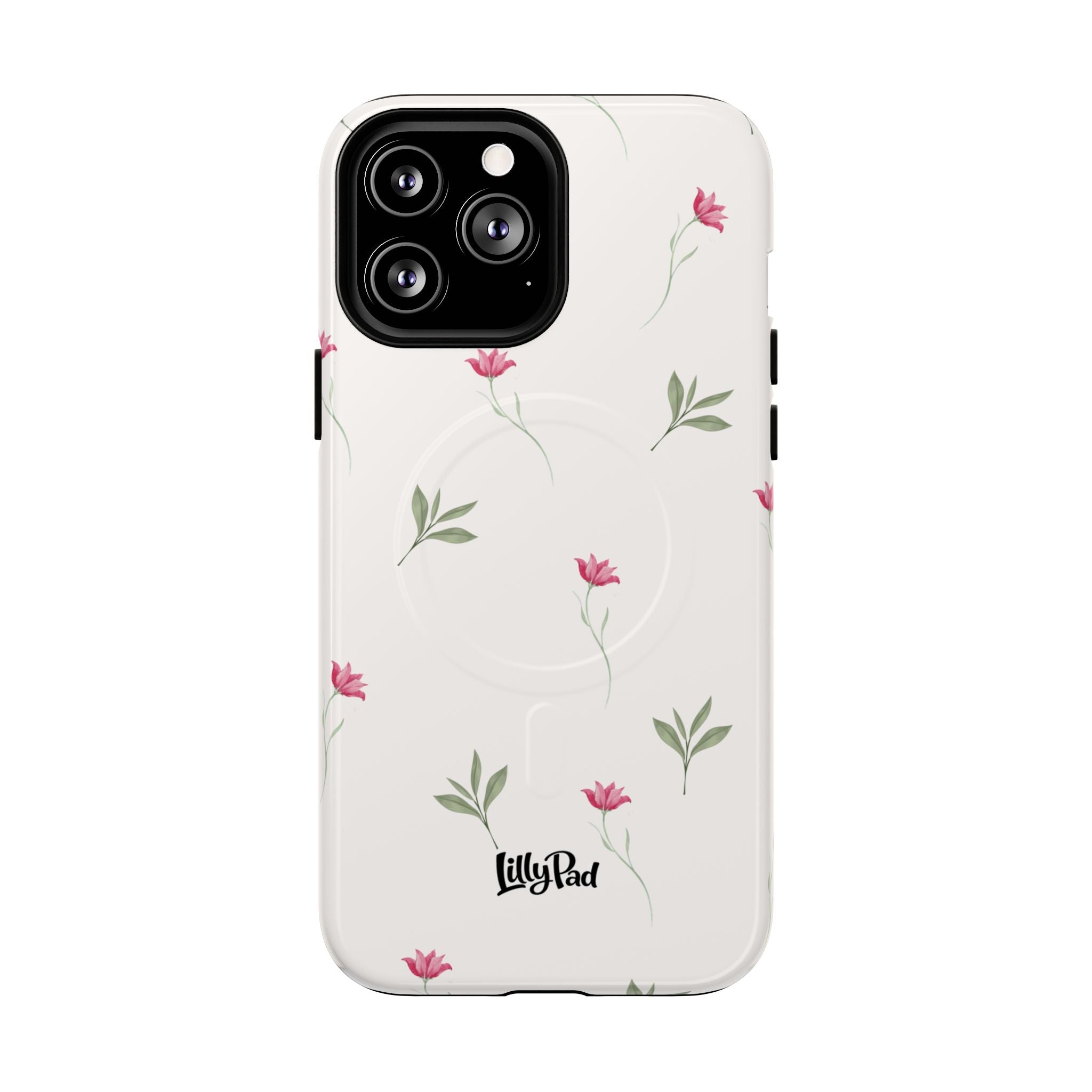Minimal Pink Wildflowers Phone Case | Magnetic Case