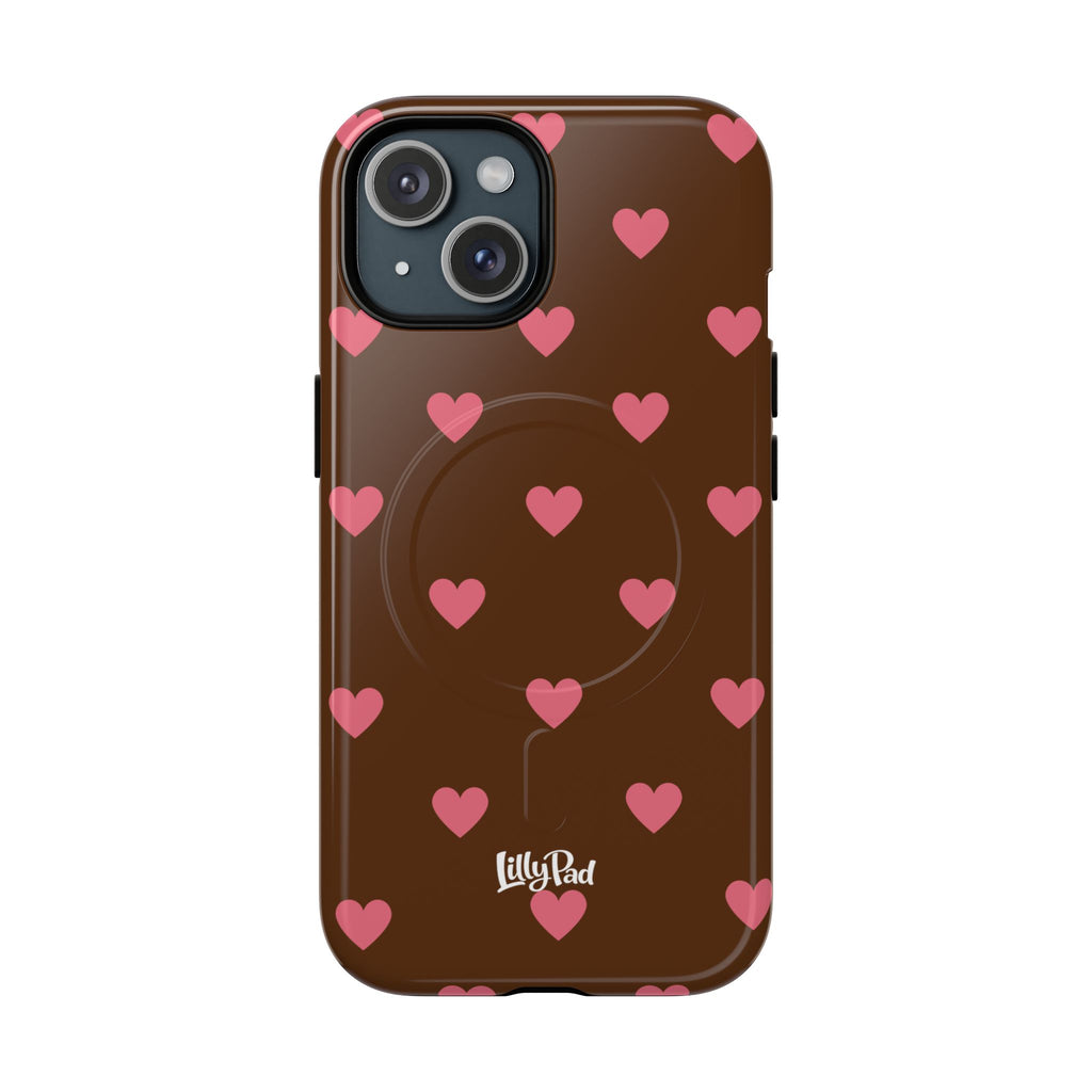 Pink Heart Pattern Phone Case | Magnetic Tough Case