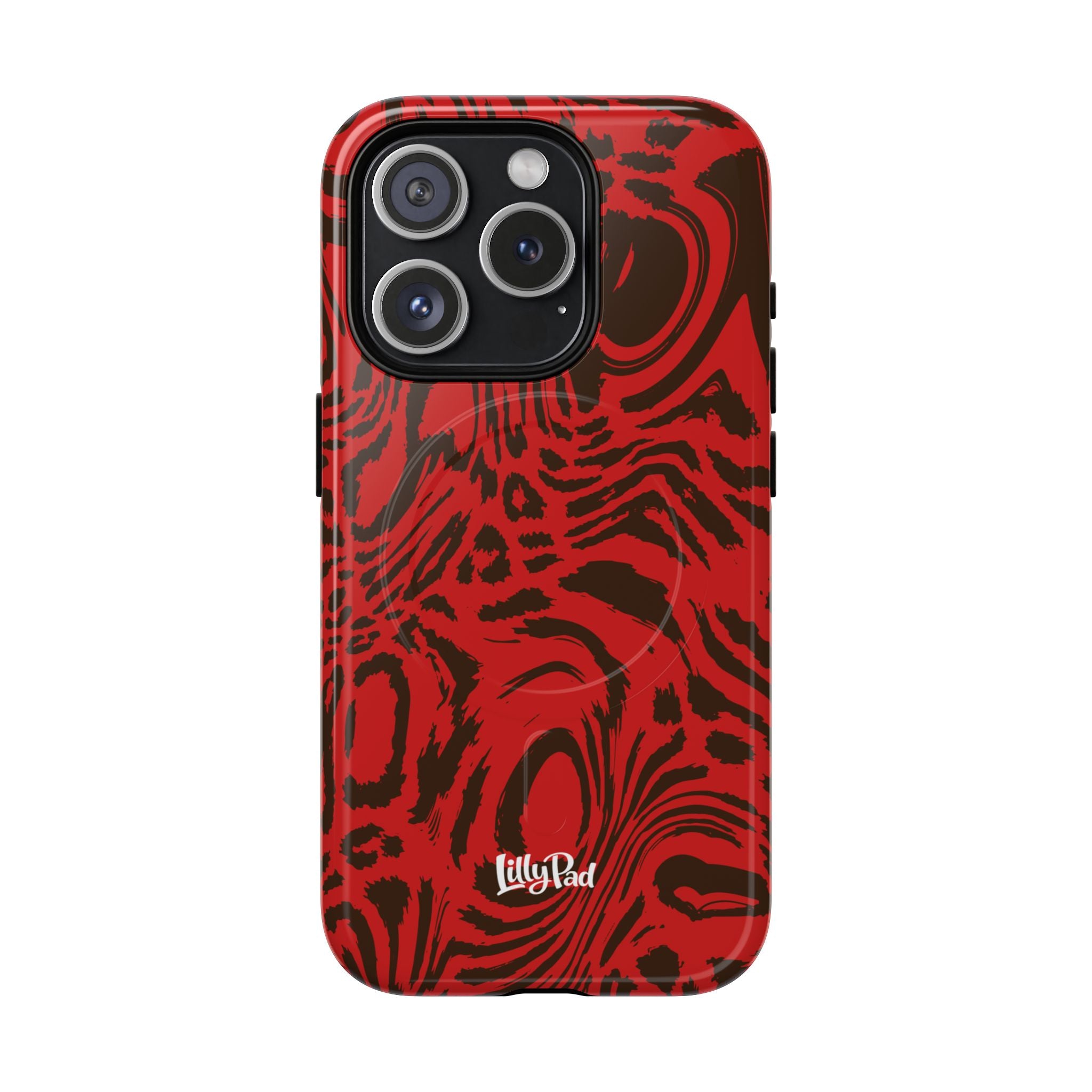 Red Black Swirl Pattern Phone Case | Tough Magnetic Case