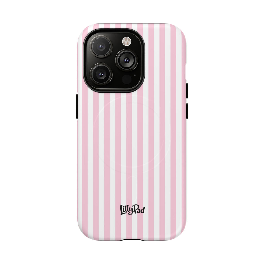 Pink Vertical Stripe phone case | Tough Magnetic Case