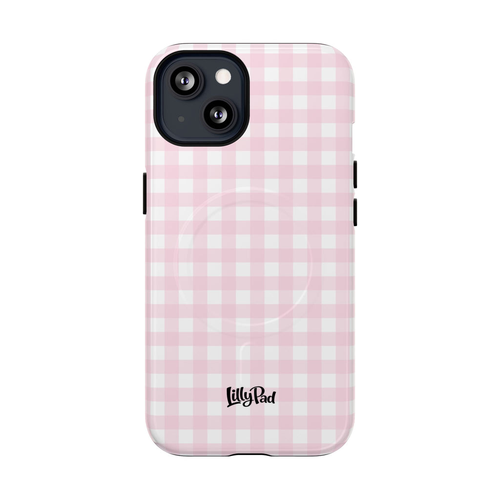 Pink Gingham Plaid Phone Case | Tough Magnetic Case