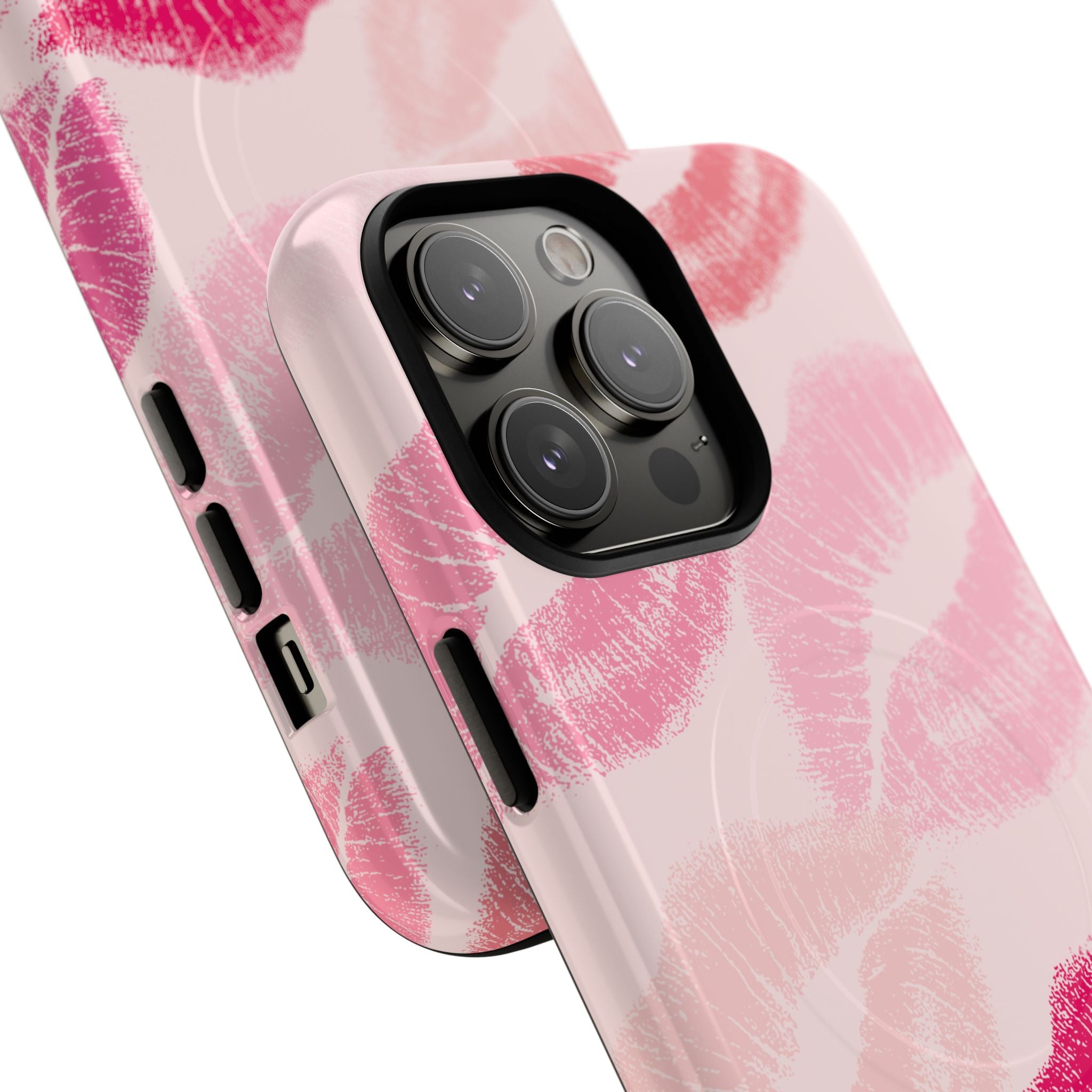 Pink Kiss Lip Print Phone Case | Tough Magnetic Case