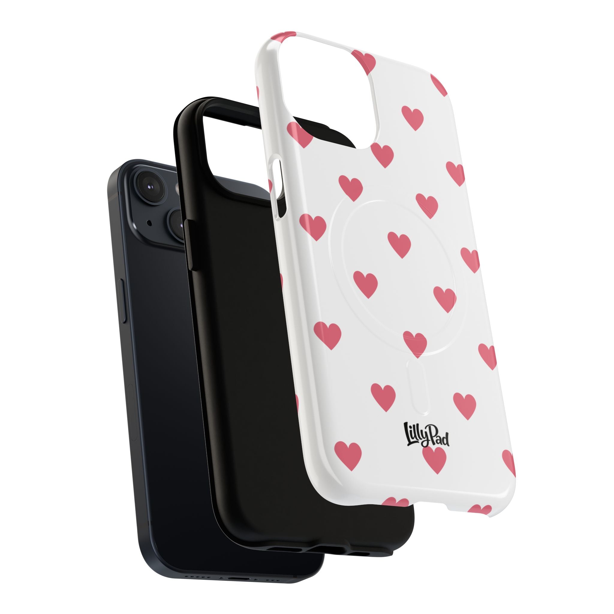 Pink Heart Pattern Phone Case | Magnetic Tough Case
