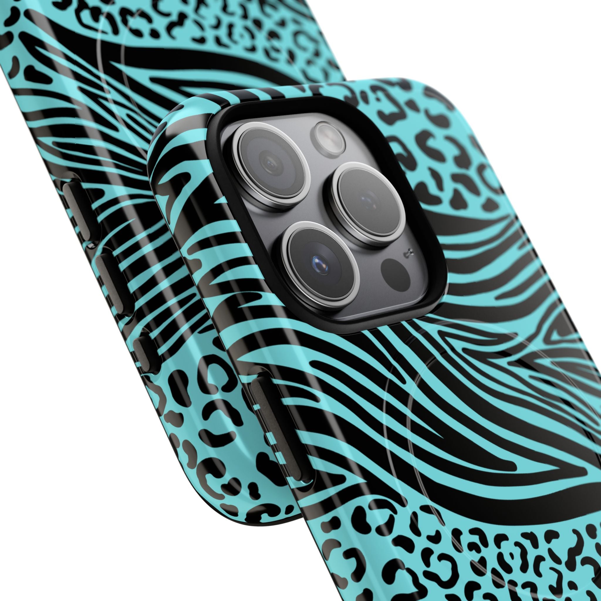 Y2K Animal Print Phone Case | Magnetic Tough Case, Zebra Leopard Blend