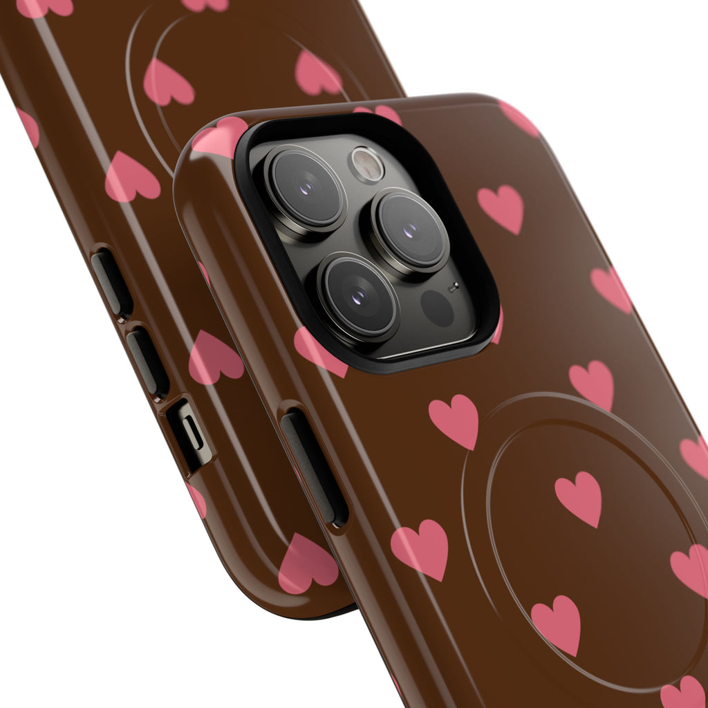 Pink Heart Pattern Phone Case | Magnetic Tough Case