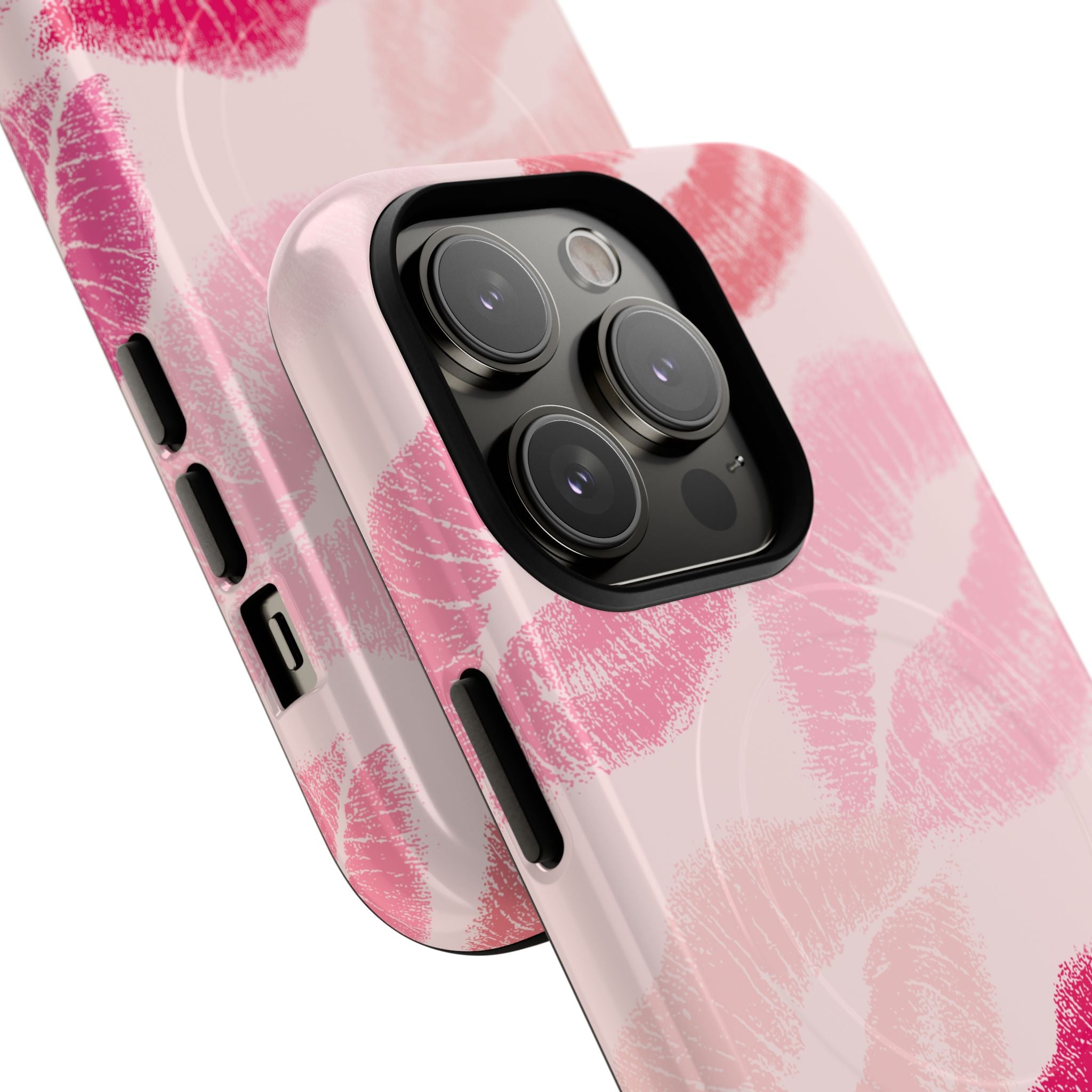 Pink Kiss Lip Print Phone Case | Tough Magnetic Case