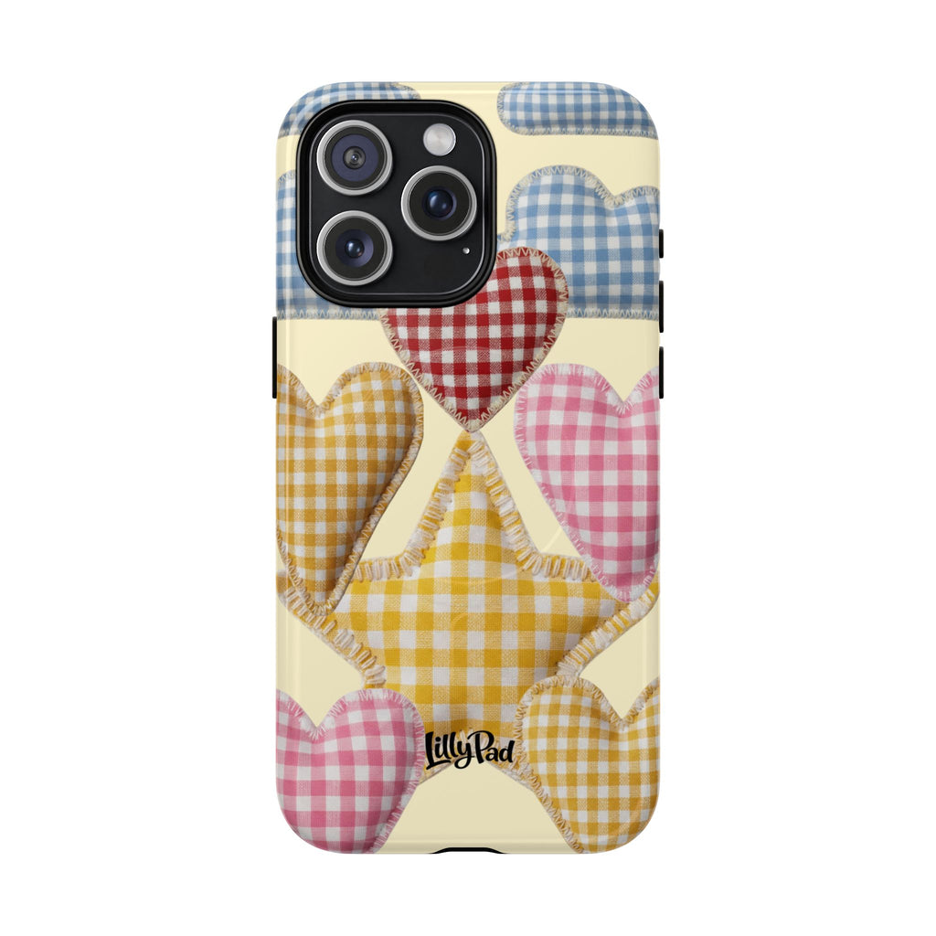 Gingham Heart Pattern Phone Case | Tough Magnetic Case