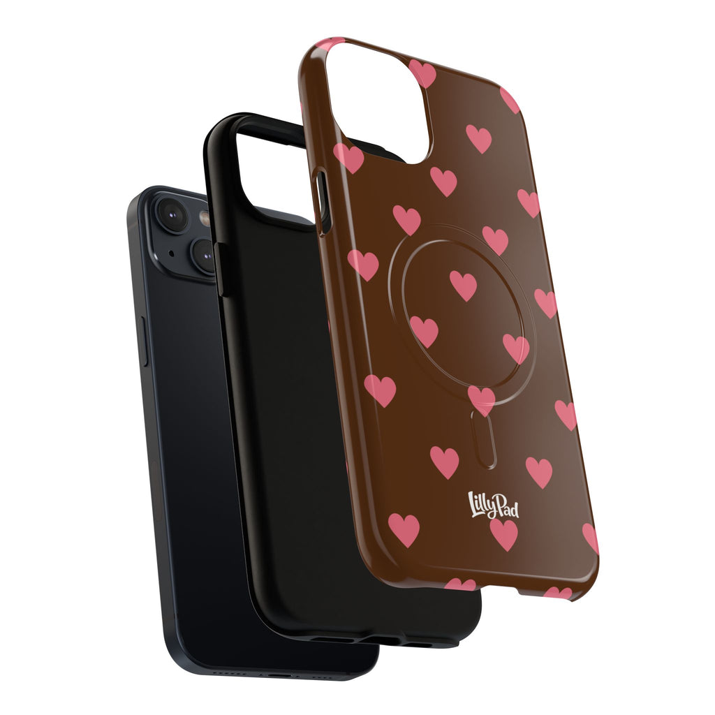 Pink Heart Pattern Phone Case | Magnetic Tough Case