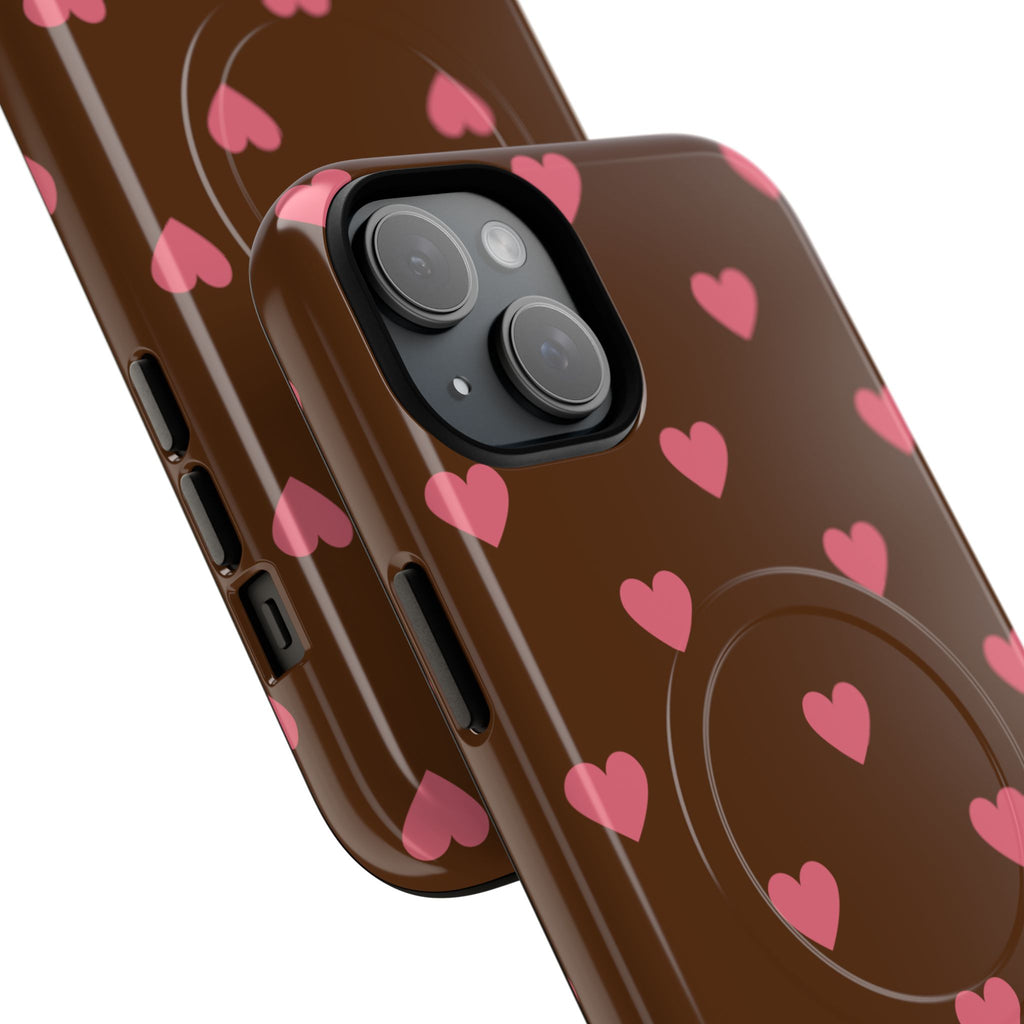 Pink Heart Pattern Phone Case | Magnetic Tough Case