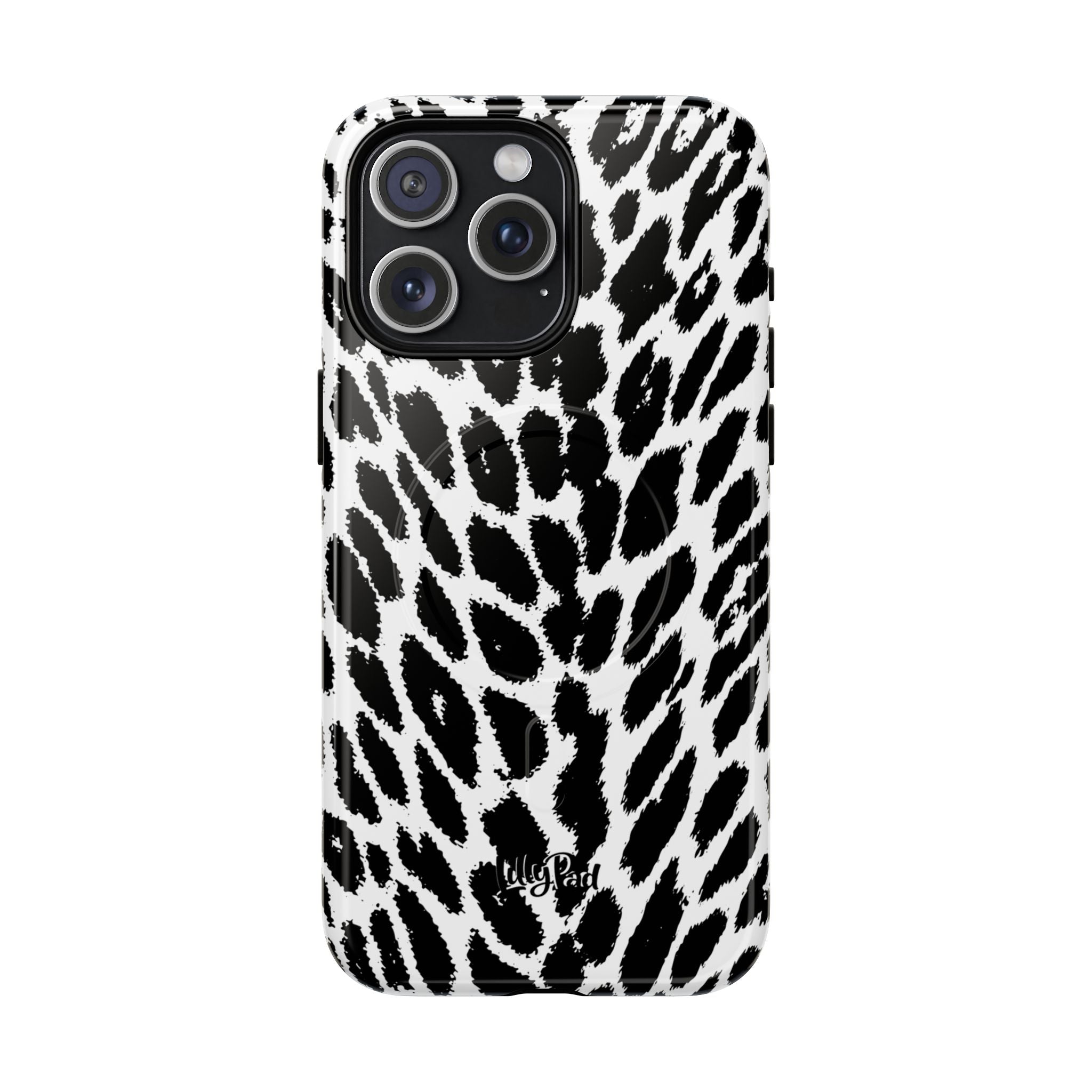 Black White Leopard Print Phone Case | Tough Magnetic Case