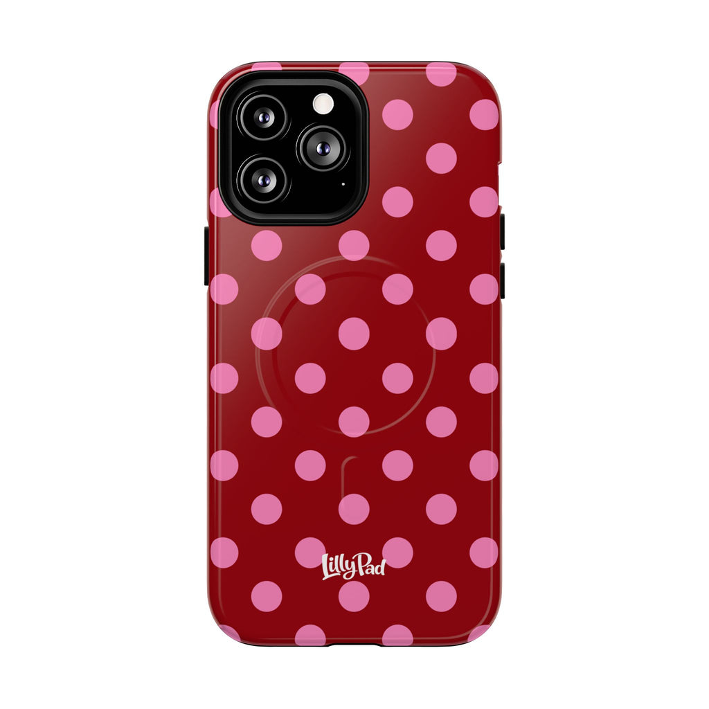 Pink Polka Dot Tough Magnetic Case | Phone Case