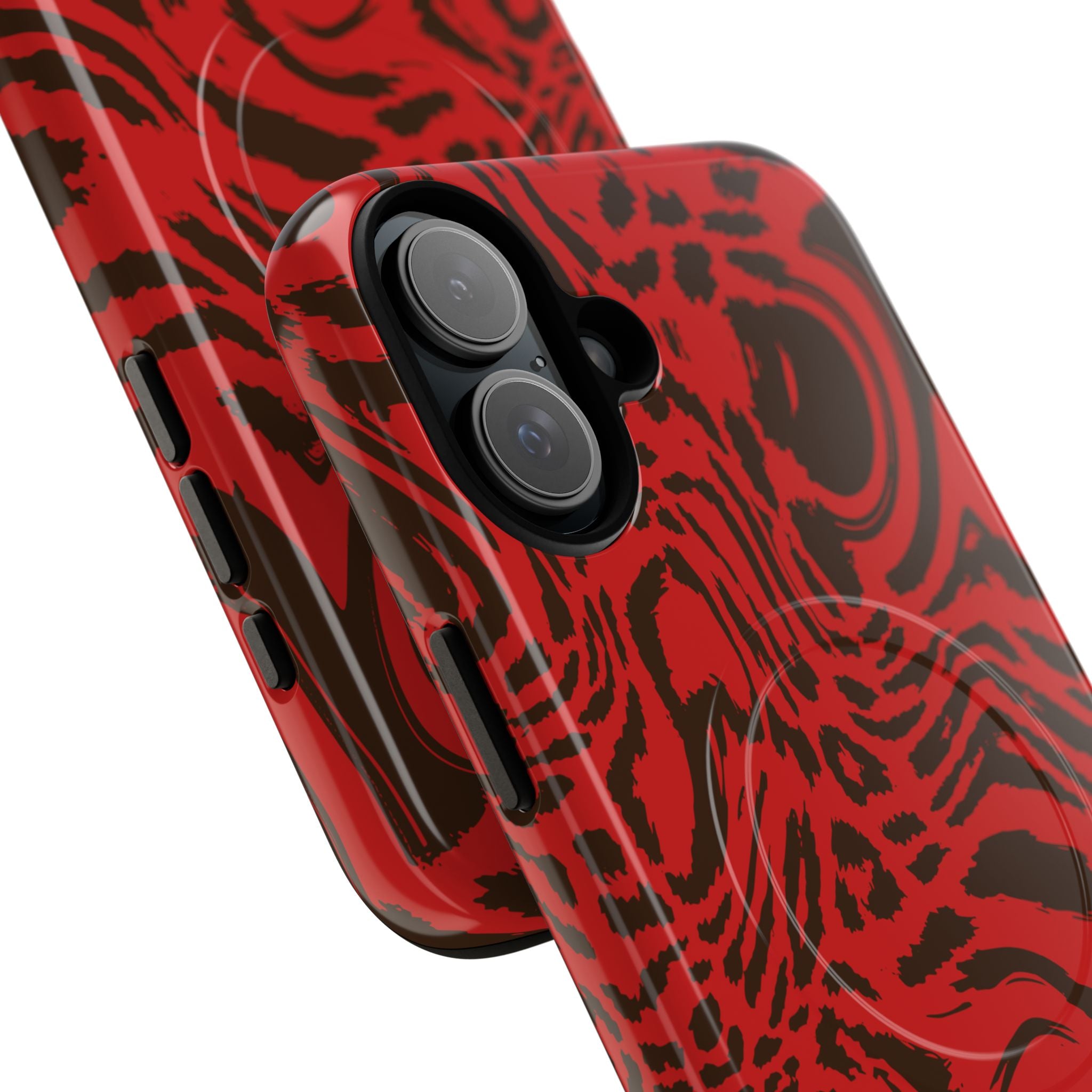 Red Black Swirl Pattern Phone Case | Tough Magnetic Case