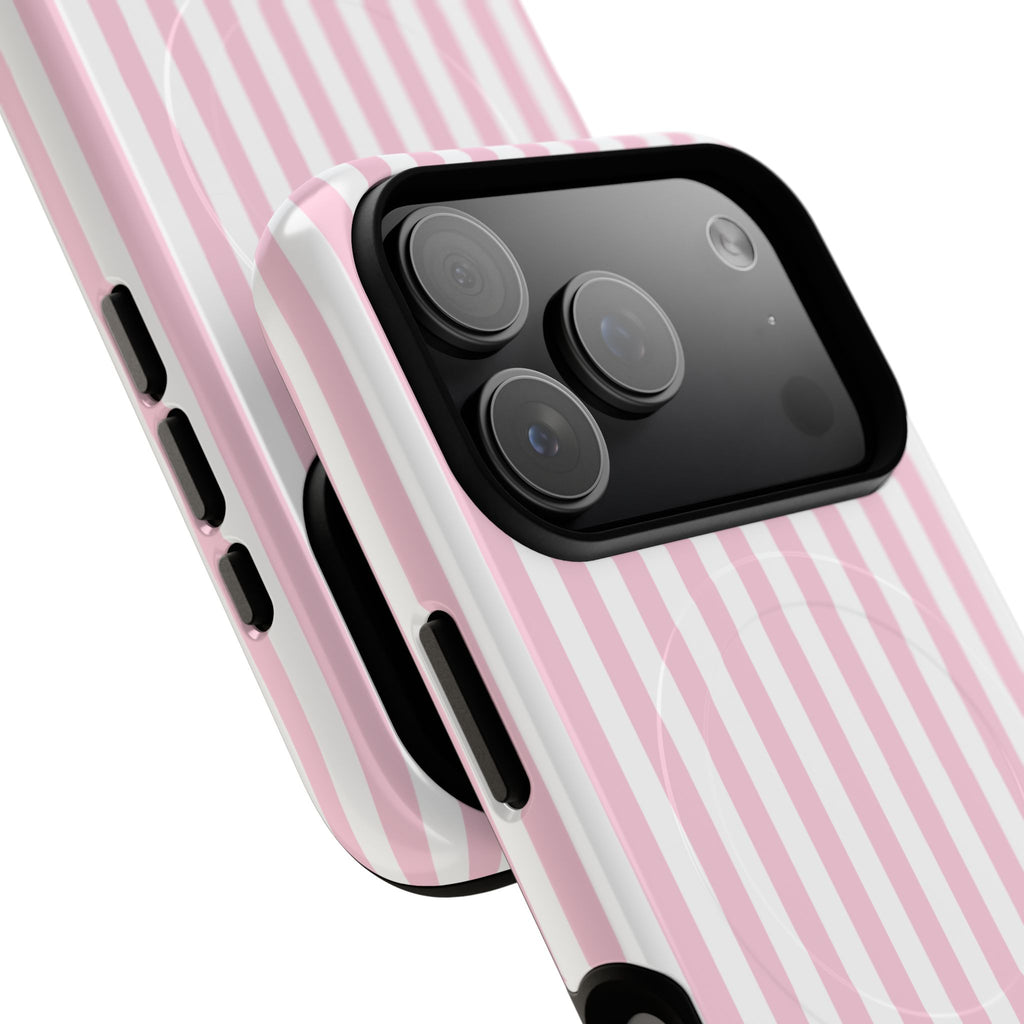 Pink Vertical Stripe phone case | Tough Magnetic Case