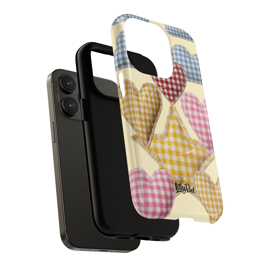 Gingham Heart Pattern Phone Case | Tough Magnetic Case