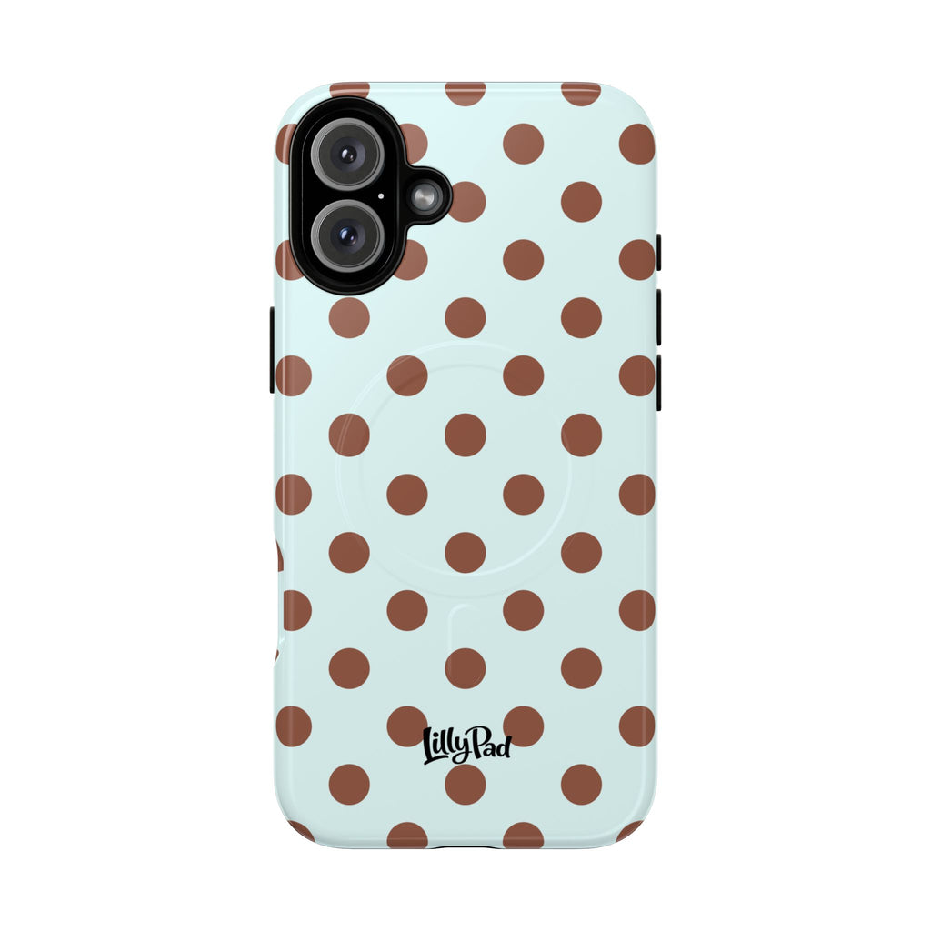 Brown Polka Dot on Mint Phone Case | Tough Magnetic Case