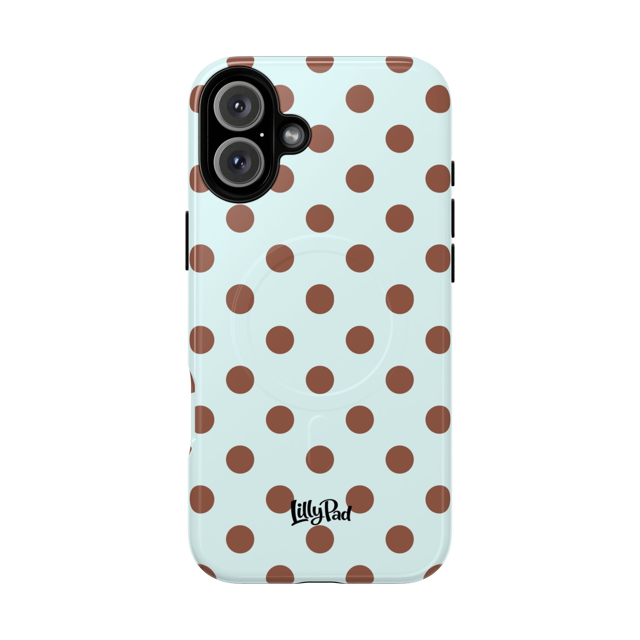 Brown Polka Dot on Mint Phone Case | Tough Magnetic Case