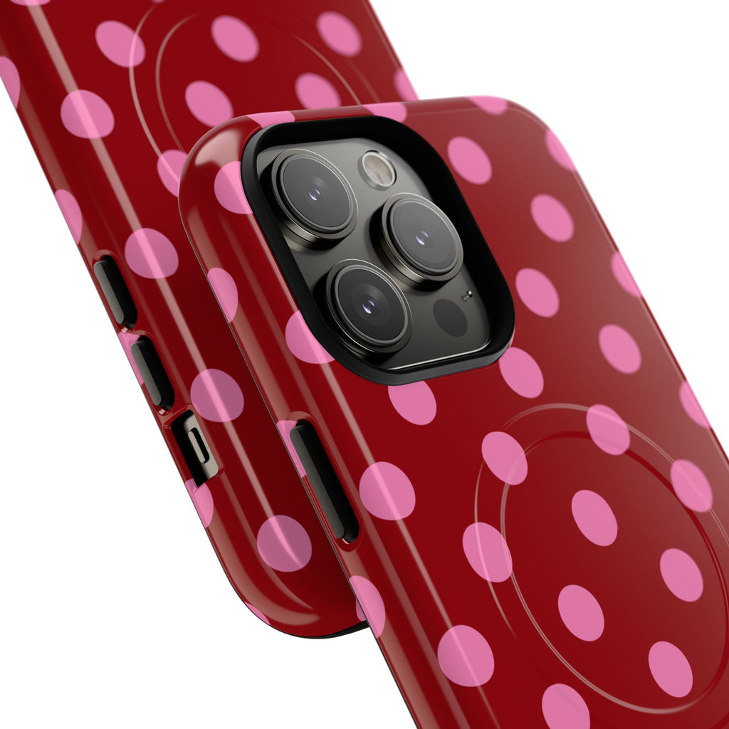 Pink Polka Dot Tough Magnetic Case | Phone Case