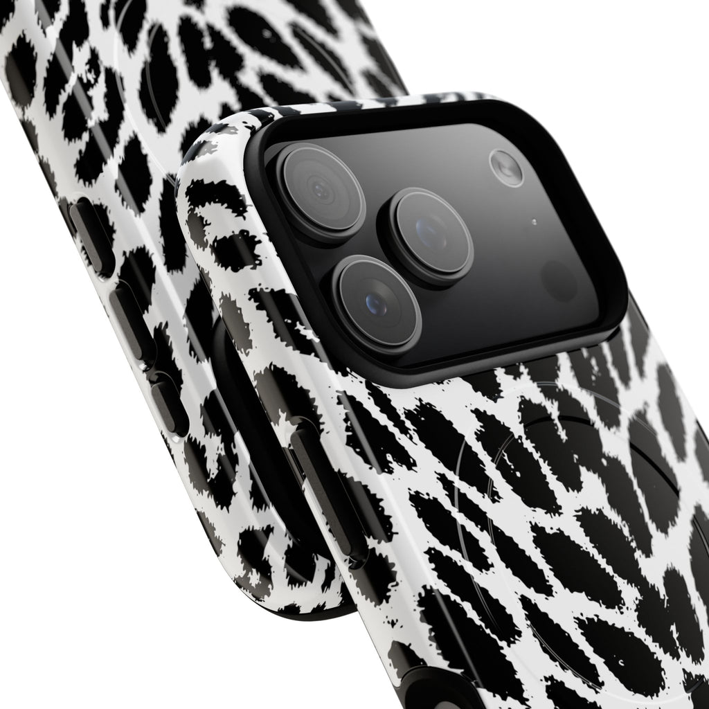 Black White Leopard Print Phone Case | Tough Magnetic Case