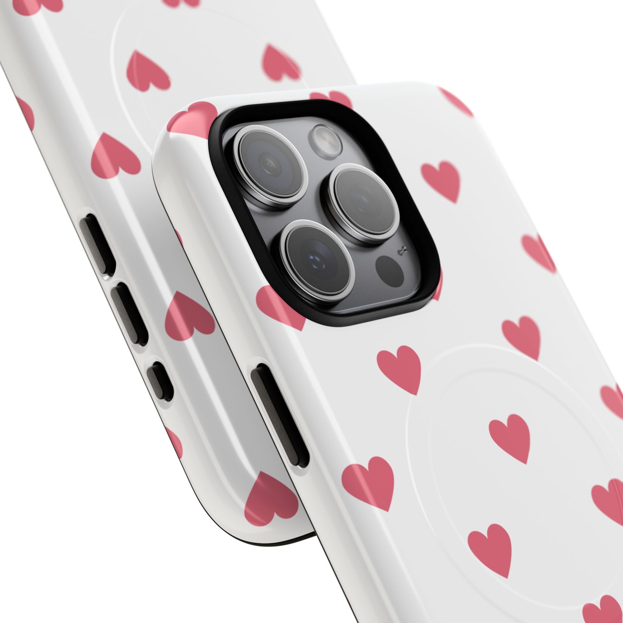 Pink Heart Pattern Phone Case | Magnetic Tough Case
