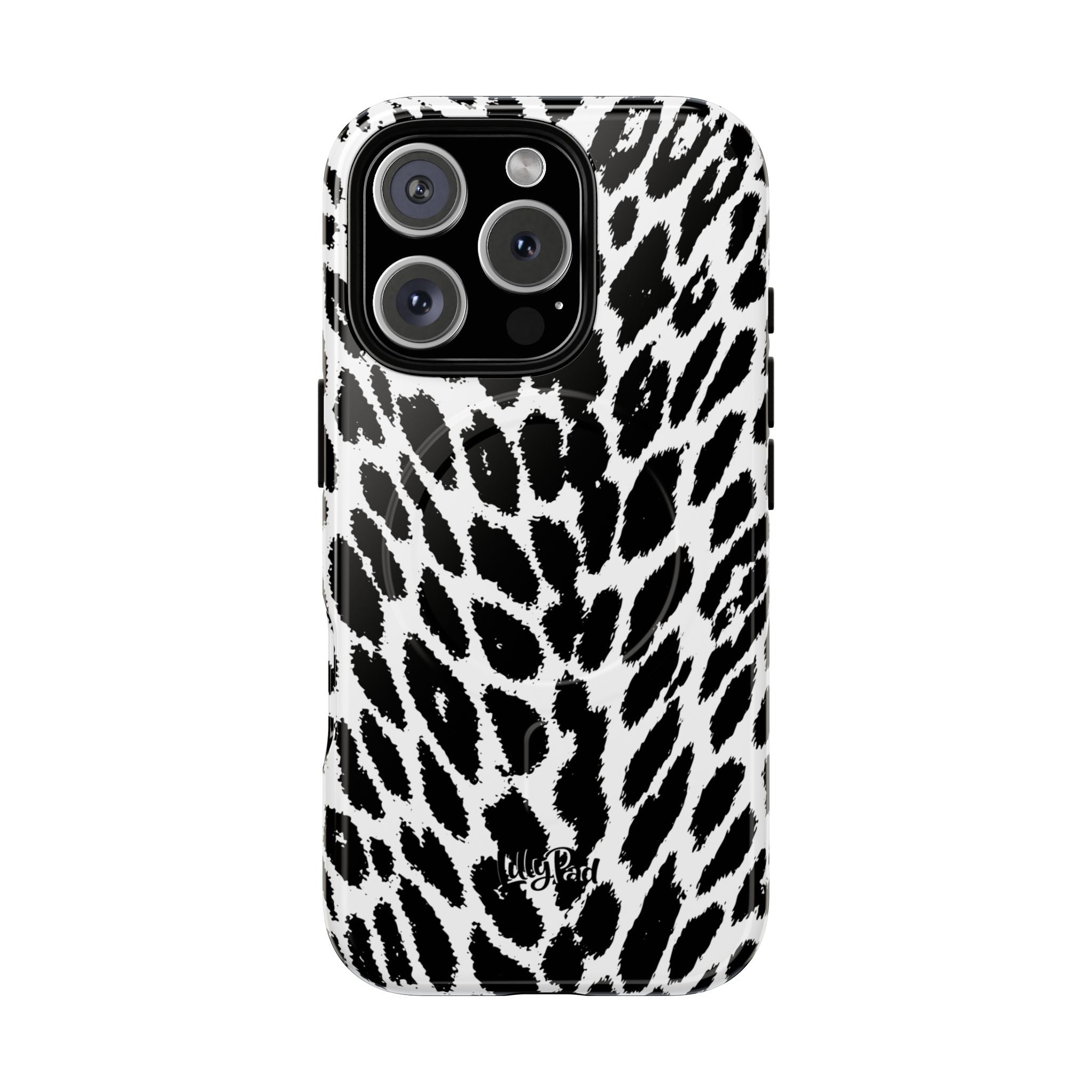 Black White Leopard Print Phone Case | Tough Magnetic Case