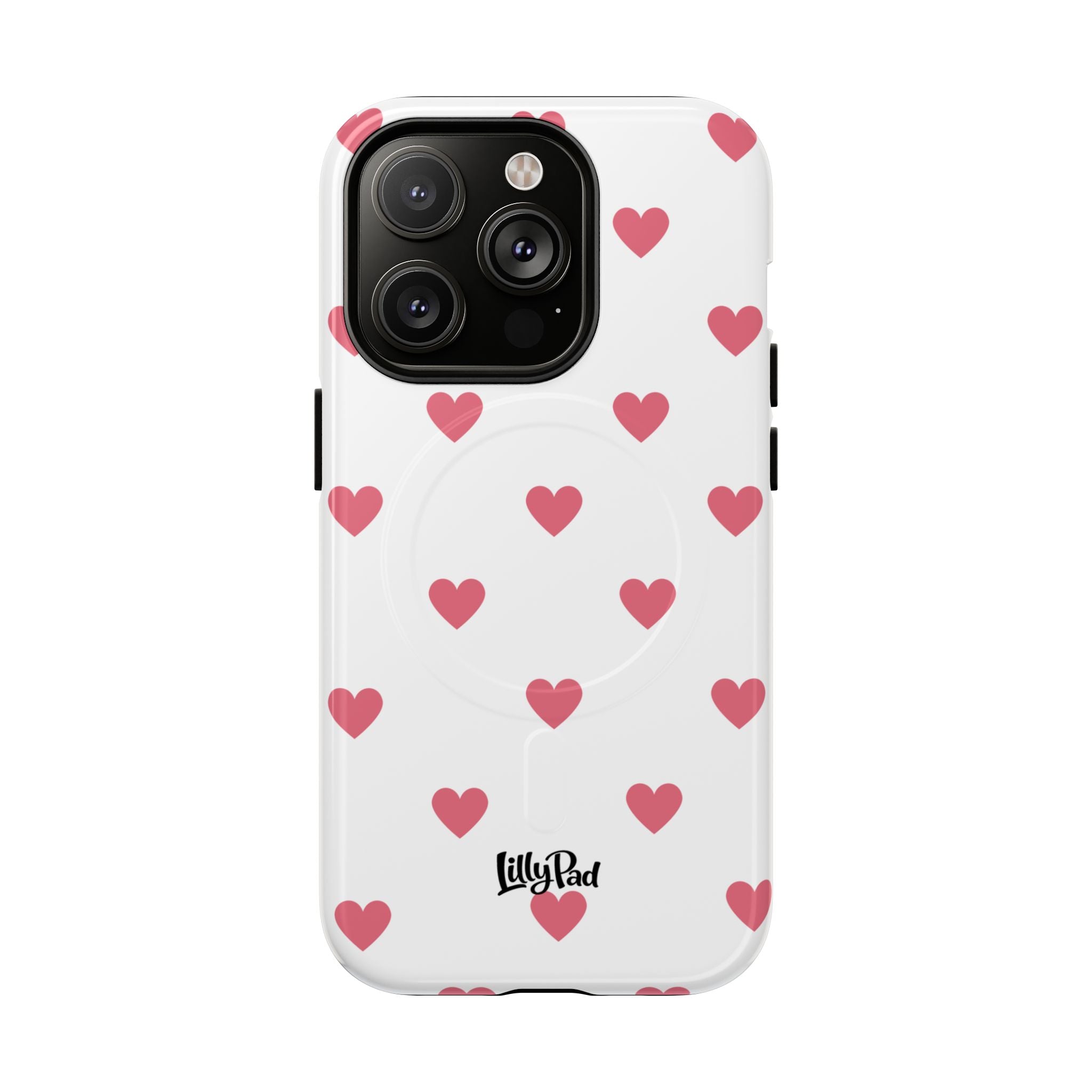 Pink Heart Pattern Phone Case | Magnetic Tough Case