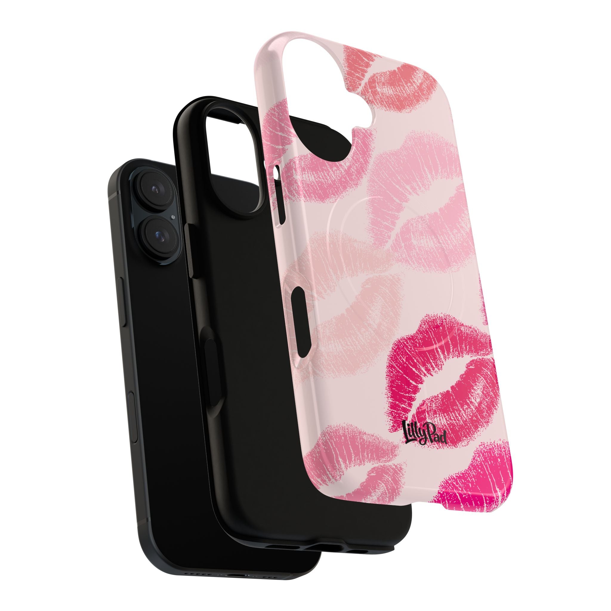 Pink Kiss Lip Print Phone Case | Tough Magnetic Case