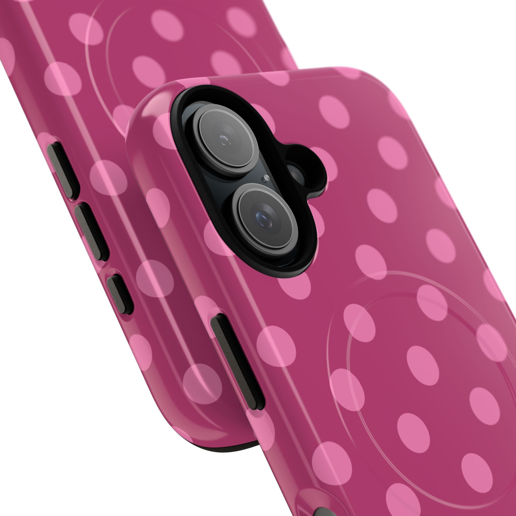 Pink Polka Dot Tough Magnetic Case | Phone Cover, MagSafe Compatible