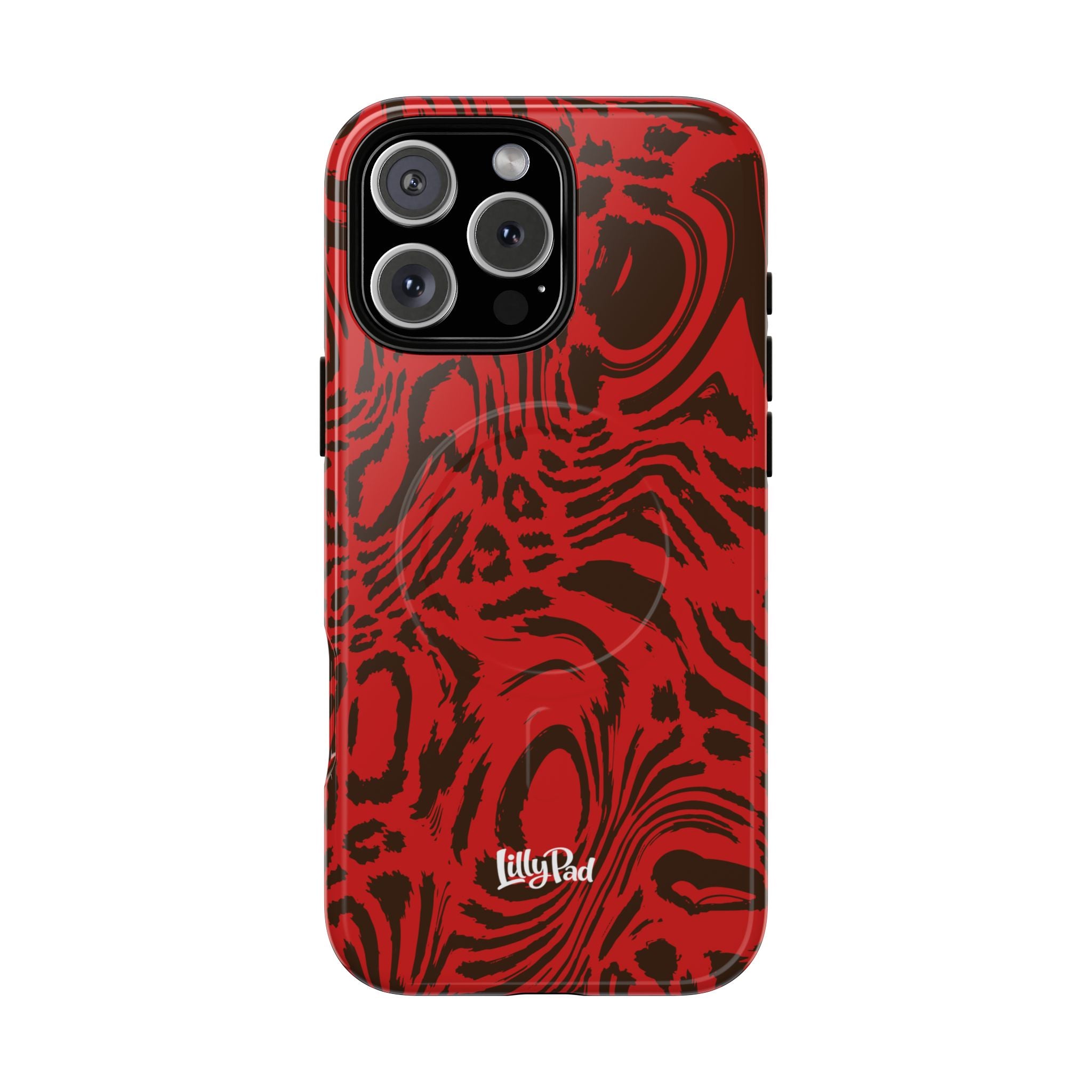 Red Black Swirl Pattern Phone Case | Tough Magnetic Case