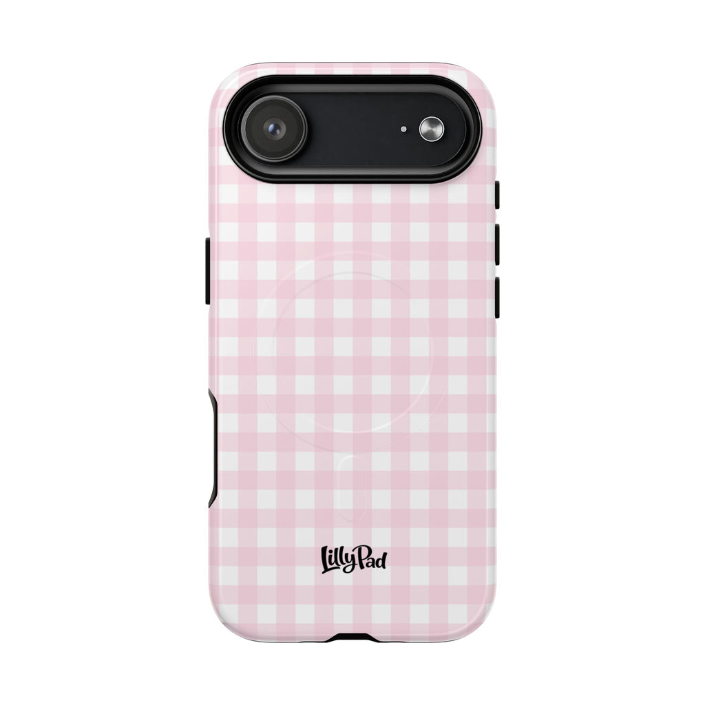 Pink Gingham Plaid Phone Case | Tough Magnetic Case