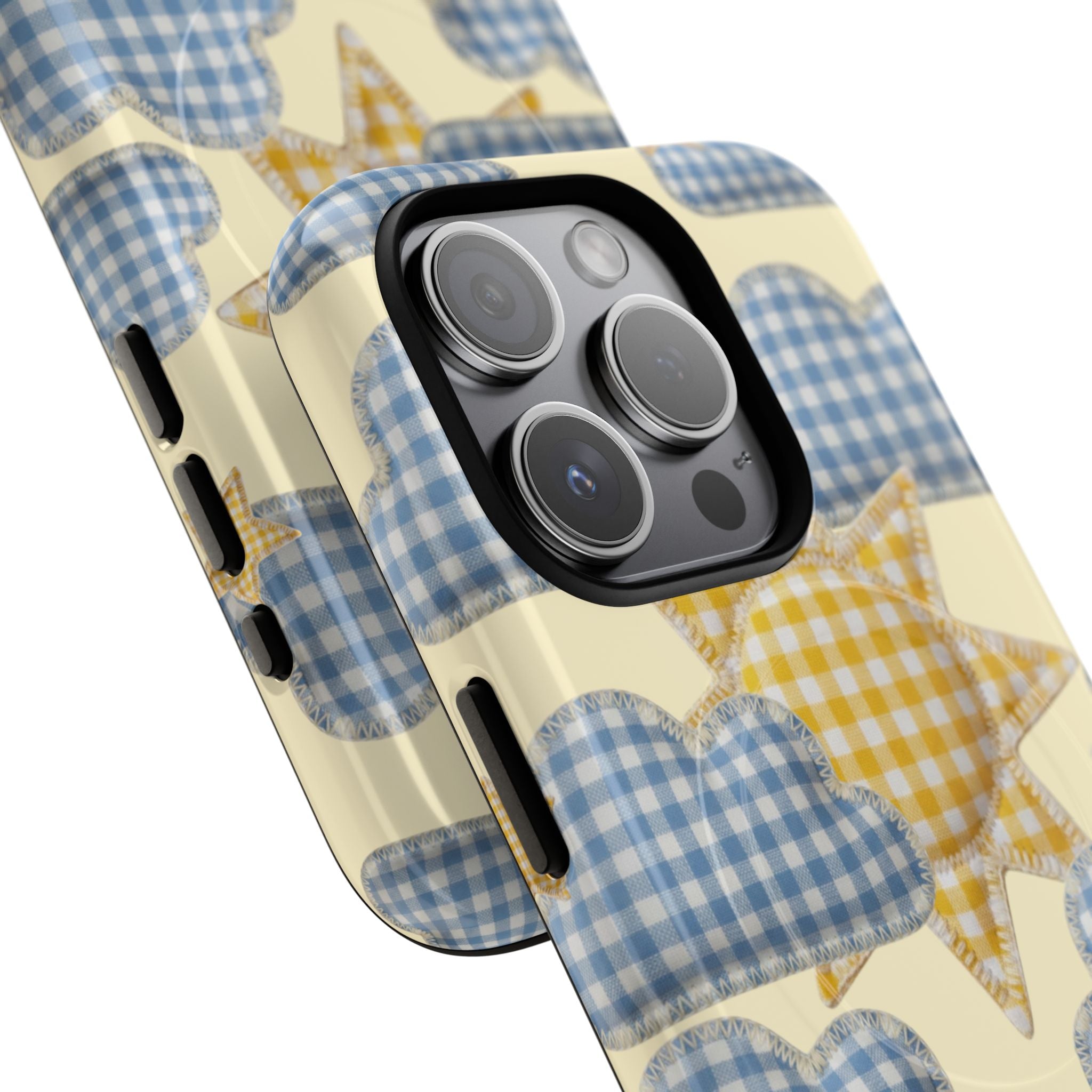 Gingham Sun and Clouds Phone Case | Tough Magnetic Case