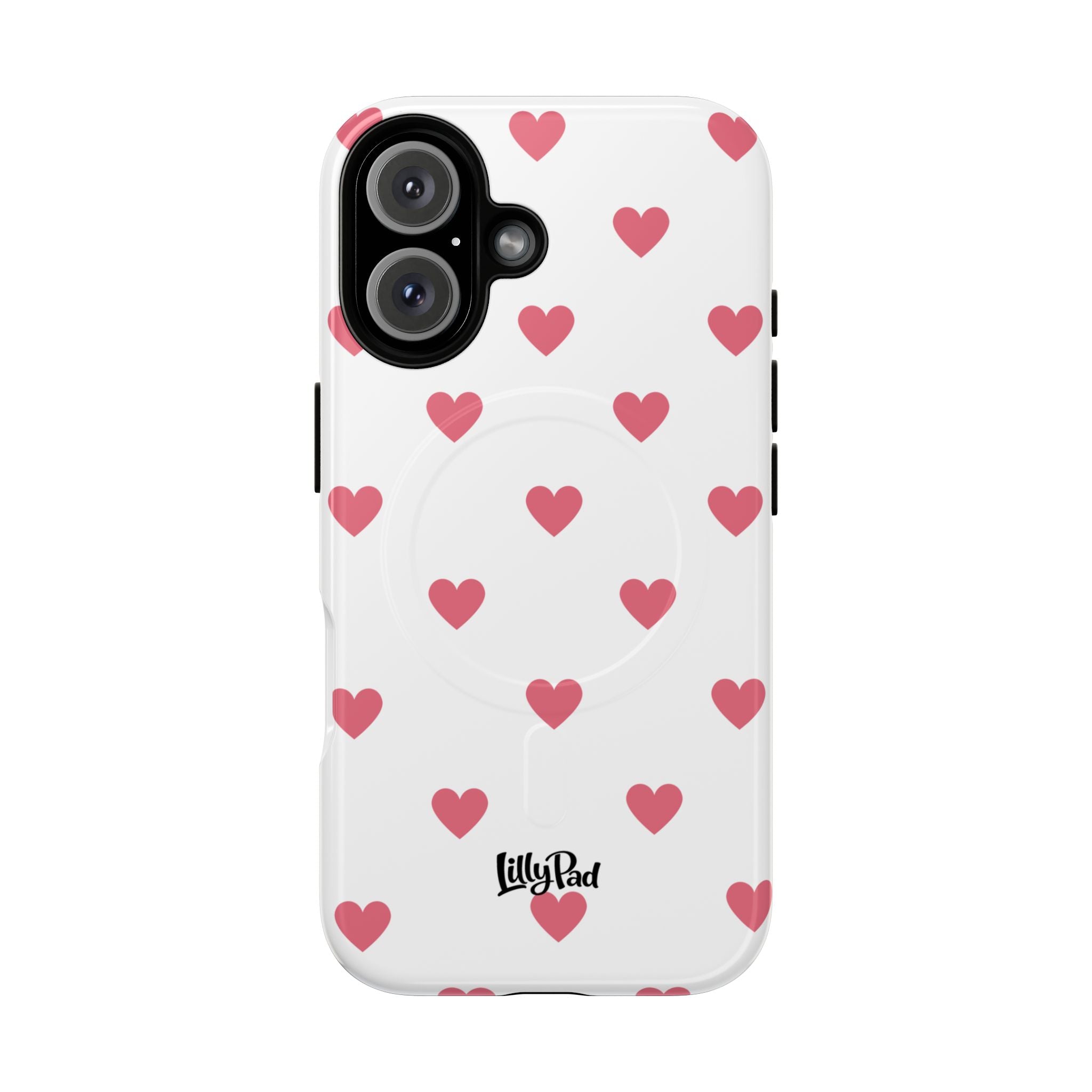 Pink Heart Pattern Phone Case | Magnetic Tough Case