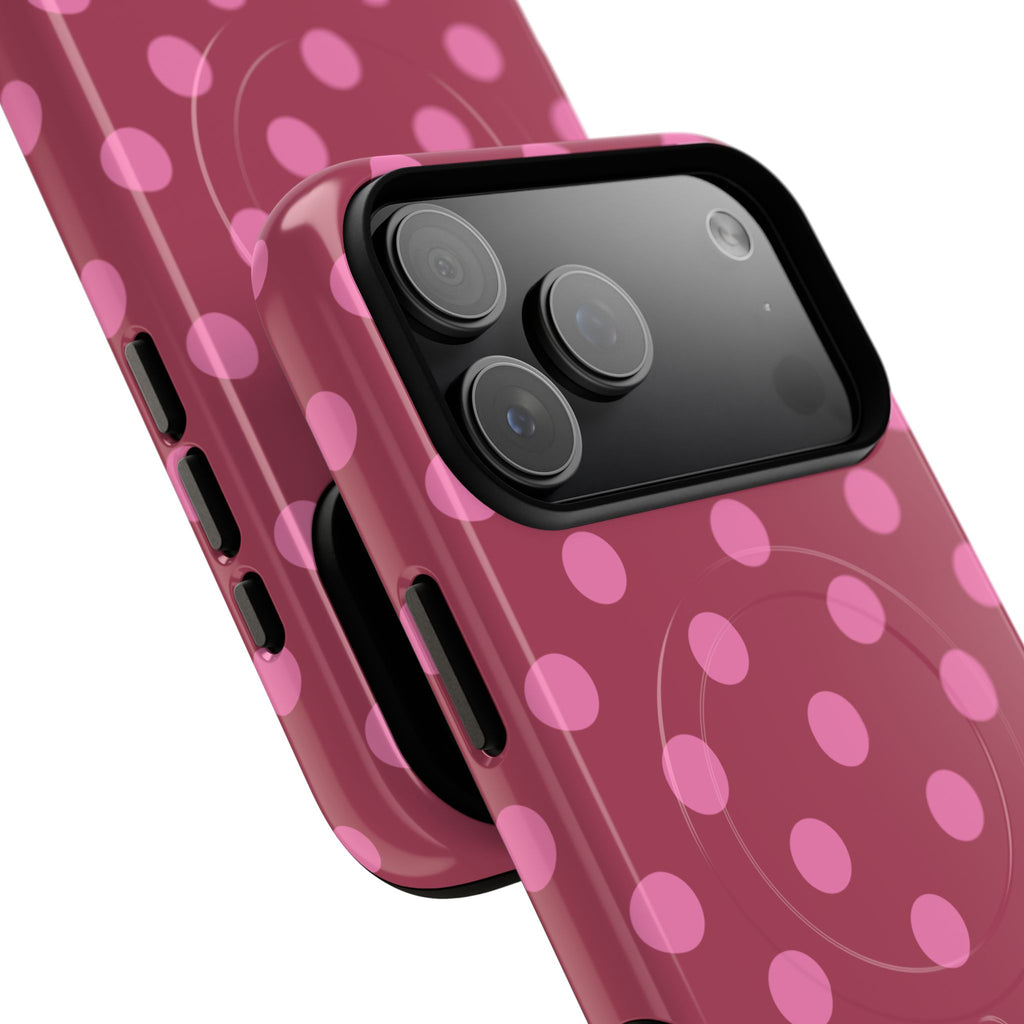 Pink Polka Dot Magnetic Phone Case | Tough Case