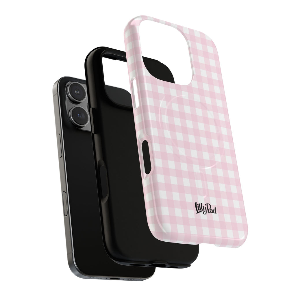 Pink Gingham Plaid Phone Case | Tough Magnetic Case