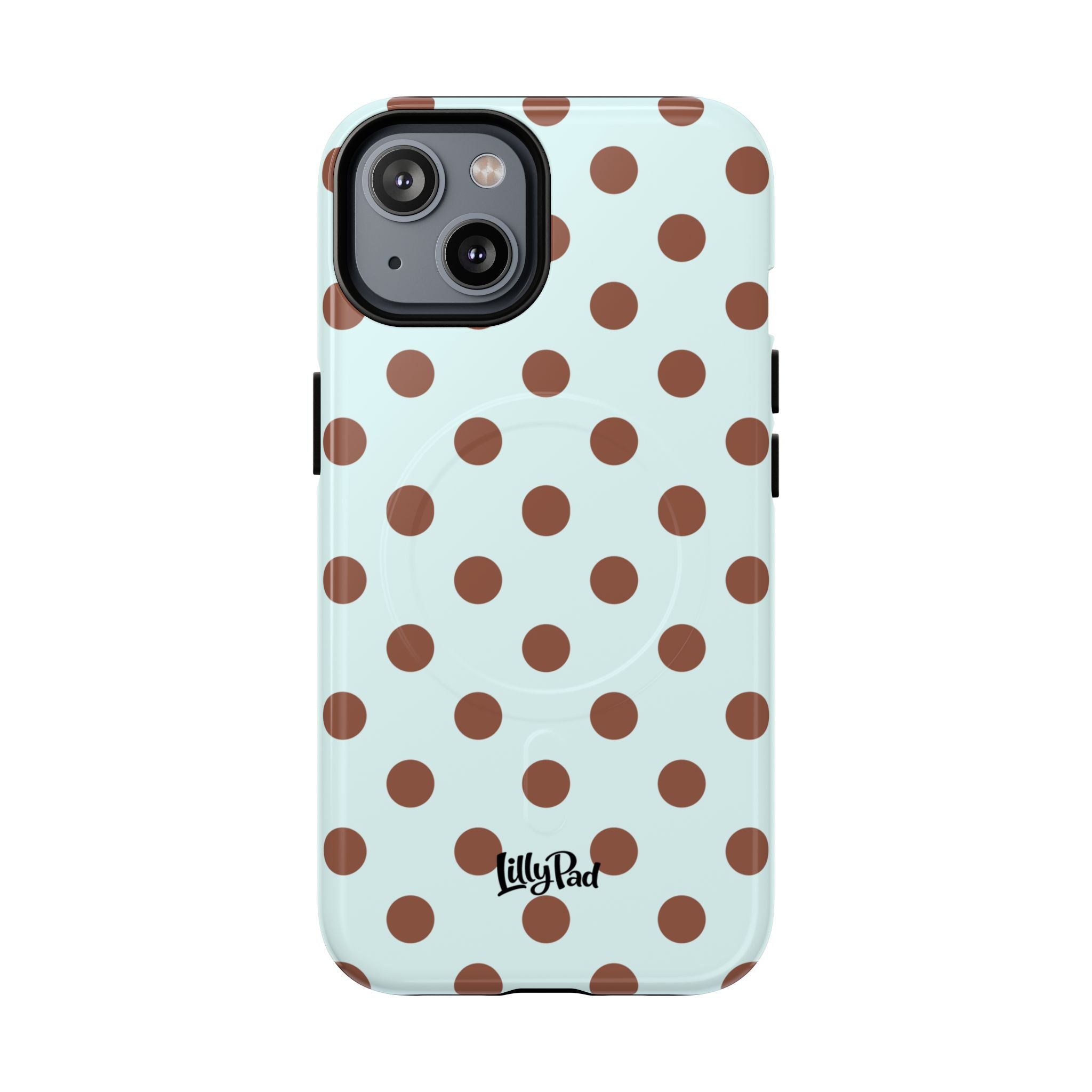 Brown Polka Dot on Mint Phone Case | Tough Magnetic Case