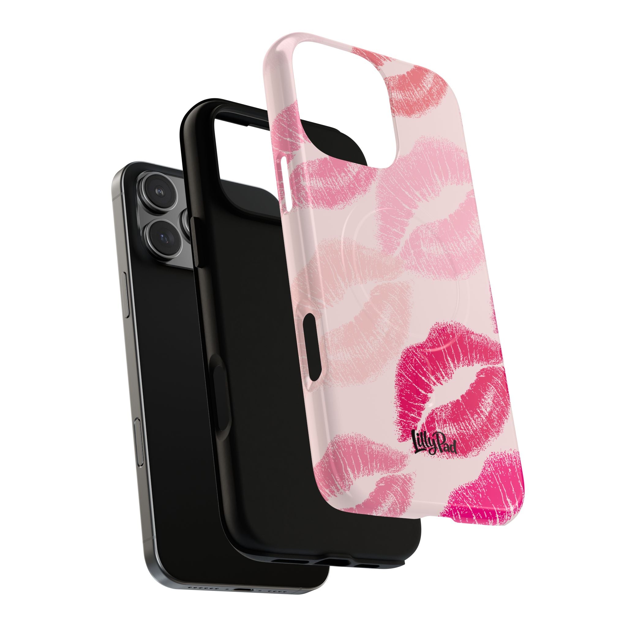 Pink Kiss Lip Print Phone Case | Tough Magnetic Case