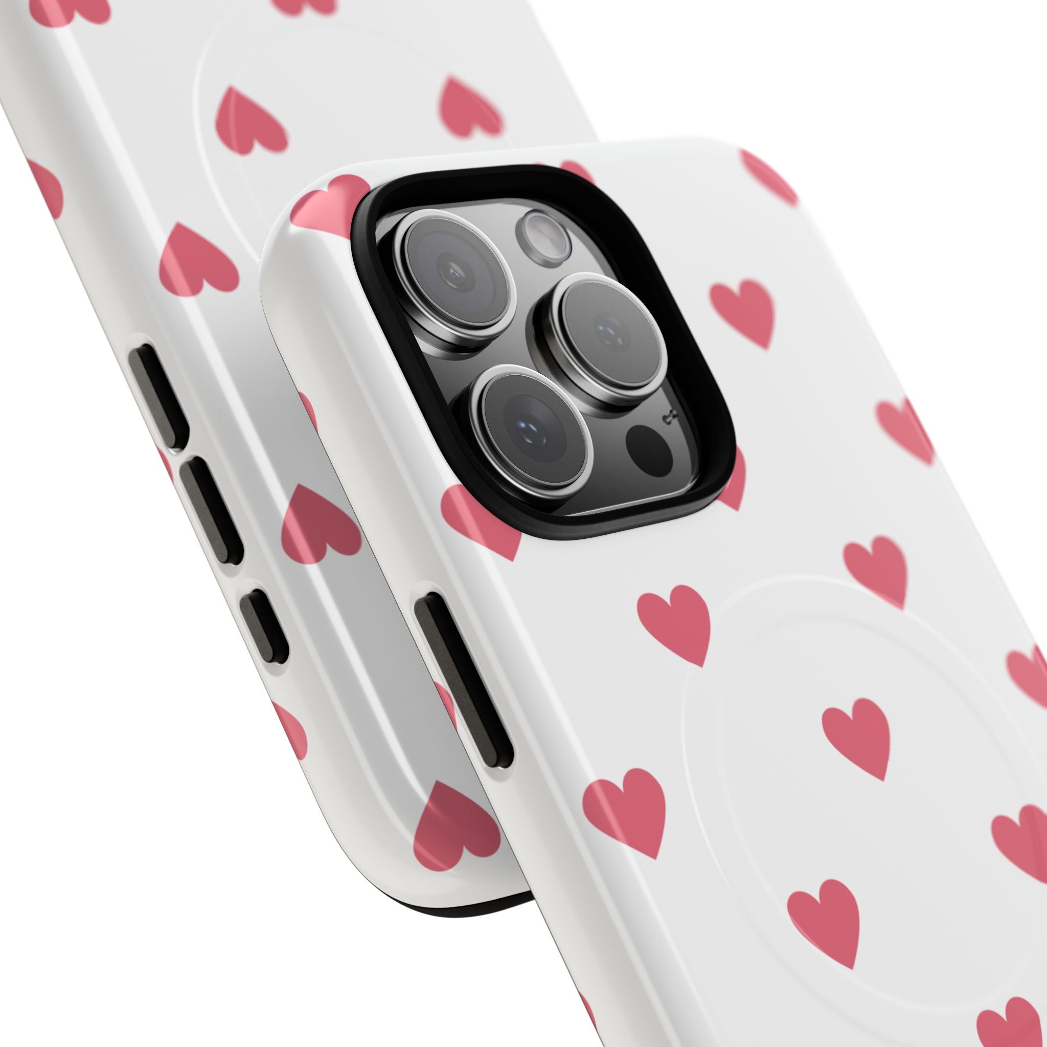 Pink Heart Pattern Phone Case | Magnetic Tough Case
