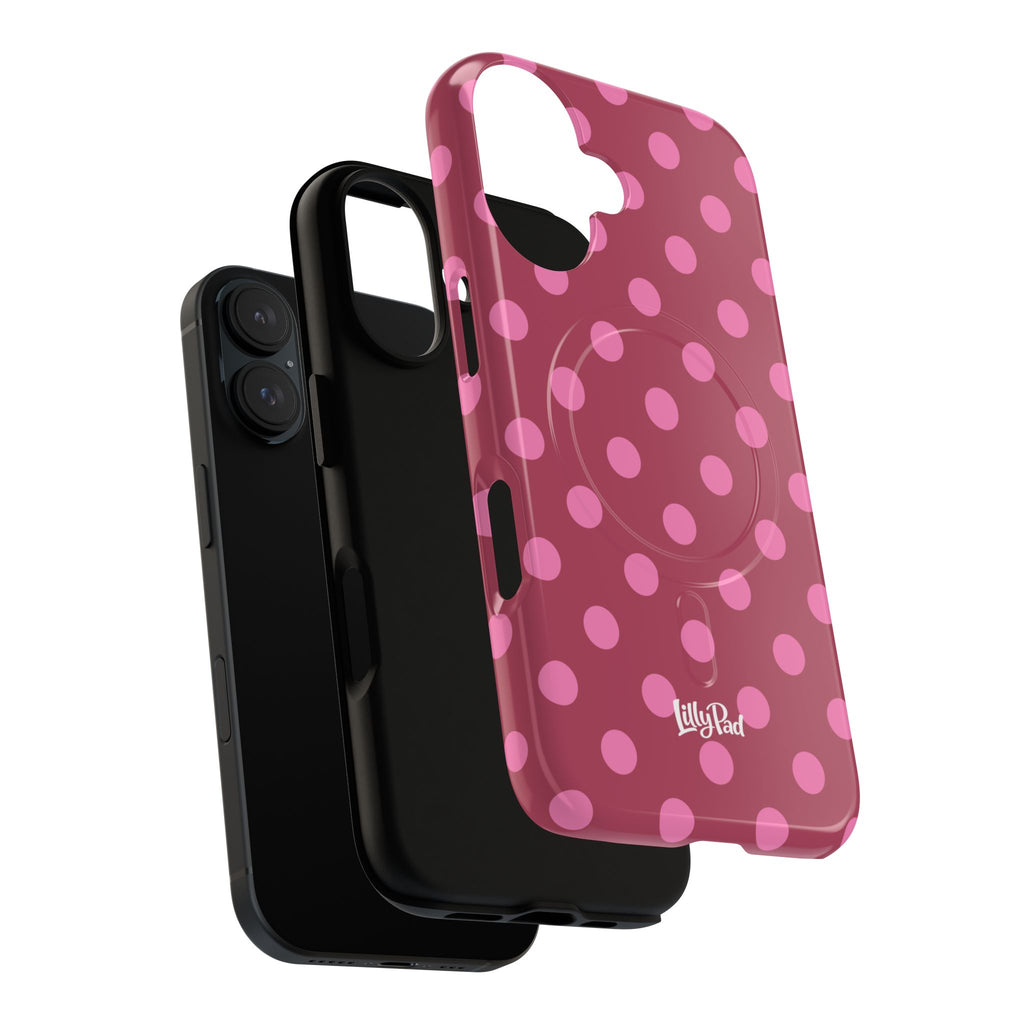 Pink Polka Dot Magnetic Phone Case | Tough Case