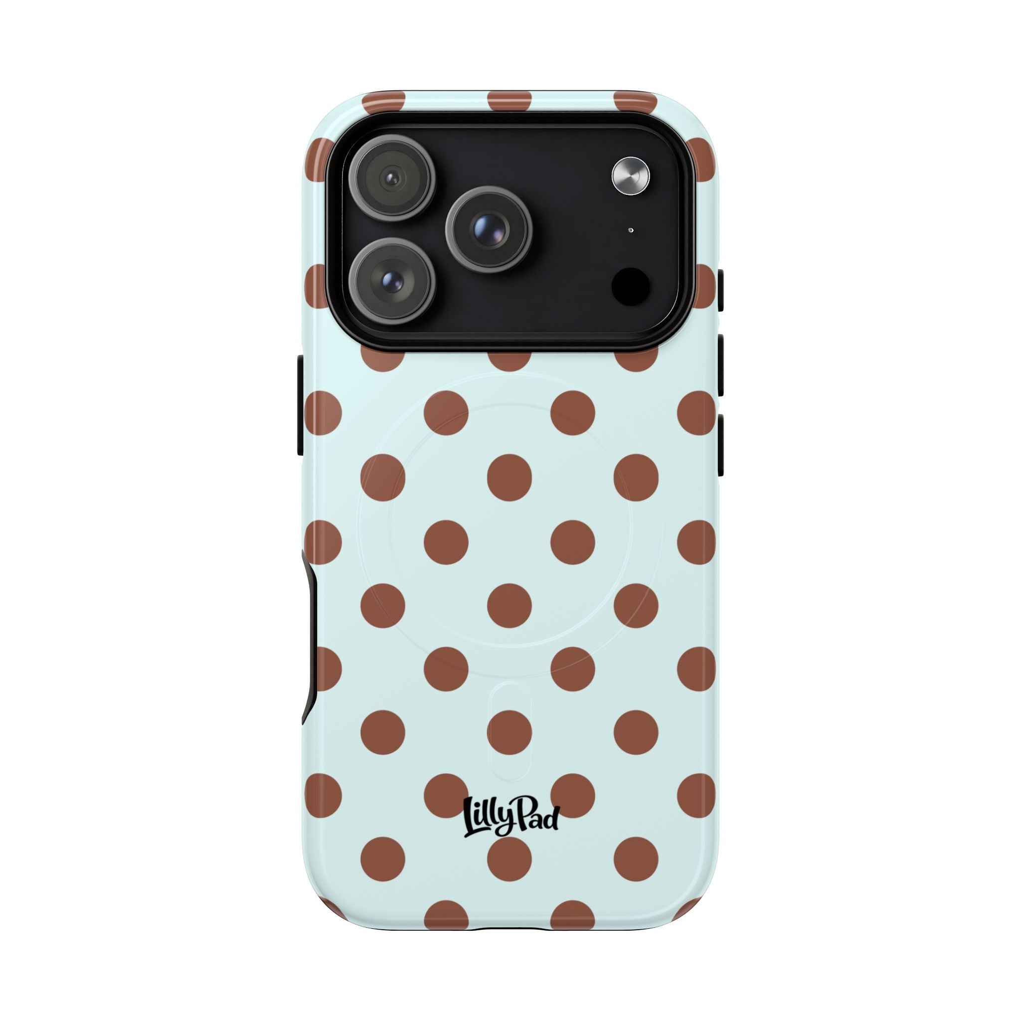 Brown Polka Dot on Mint Phone Case | Tough Magnetic Case