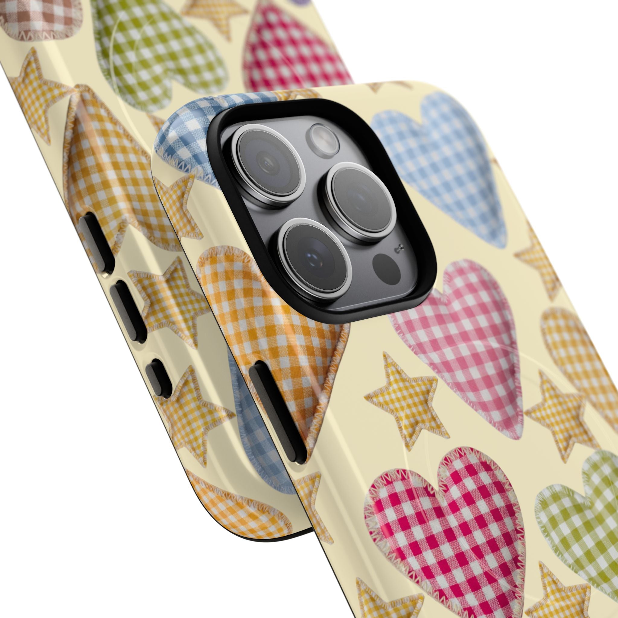 Gingham Heart Pattern Phone Case | Tough Magnetic Case