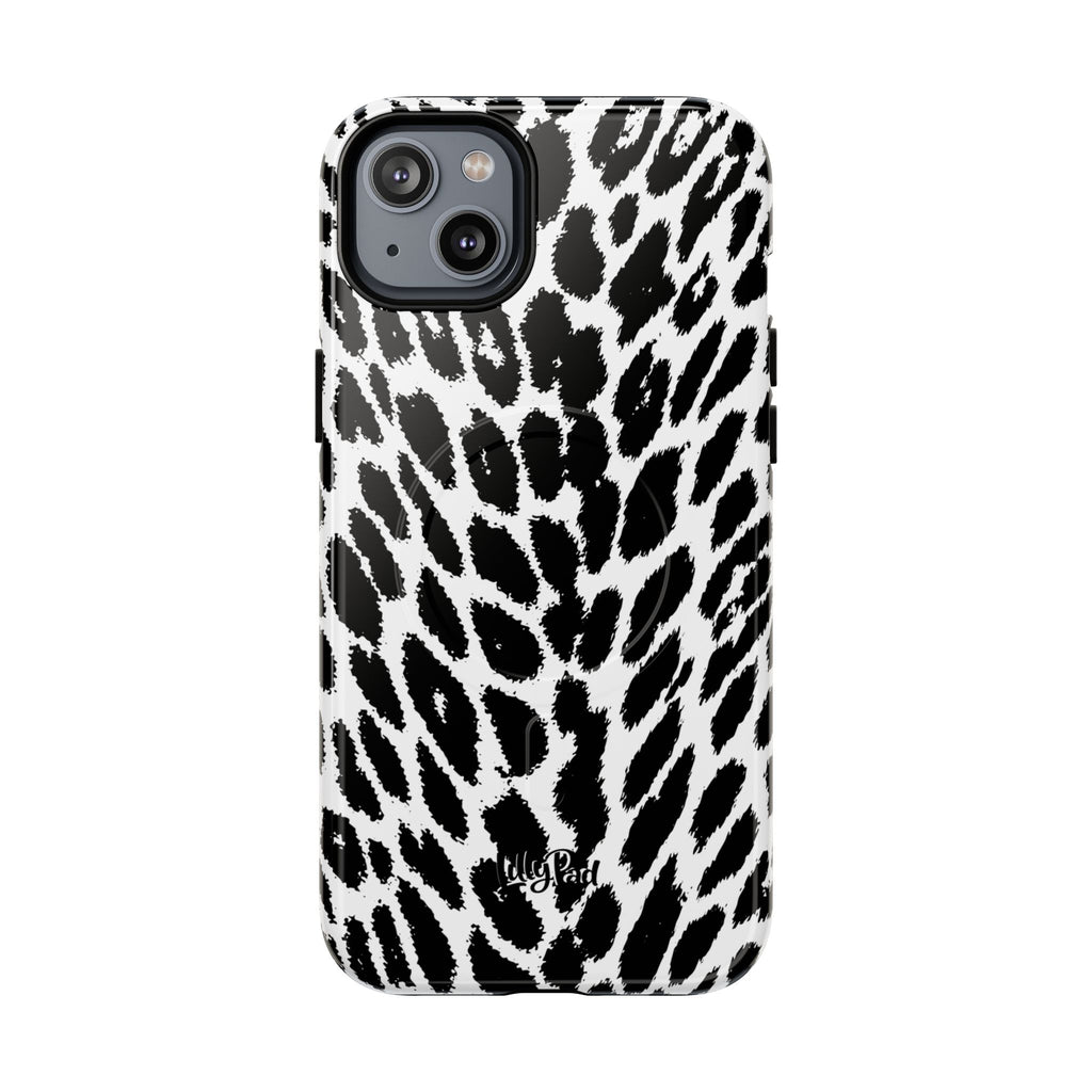 Black White Leopard Print Phone Case | Tough Magnetic Case