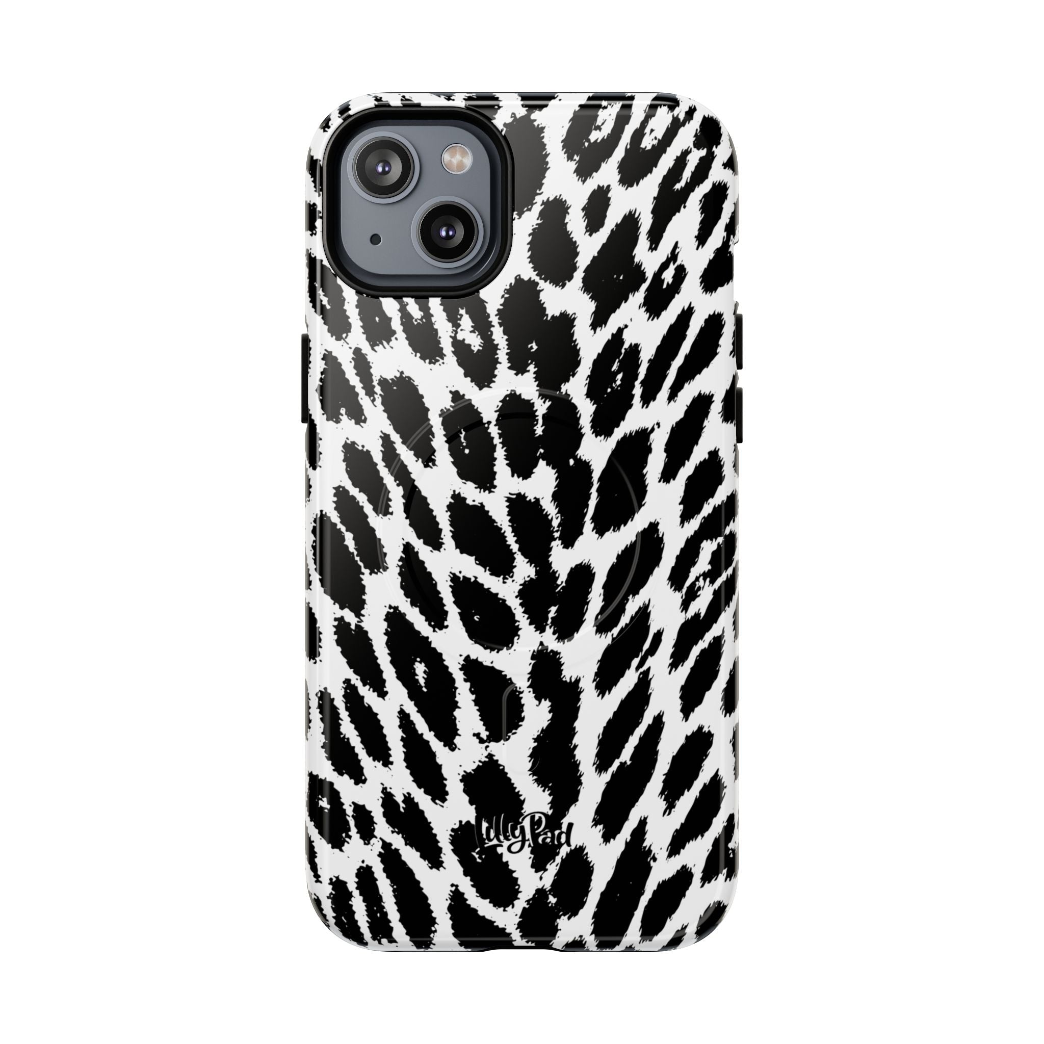 Black White Leopard Print Phone Case | Tough Magnetic Case