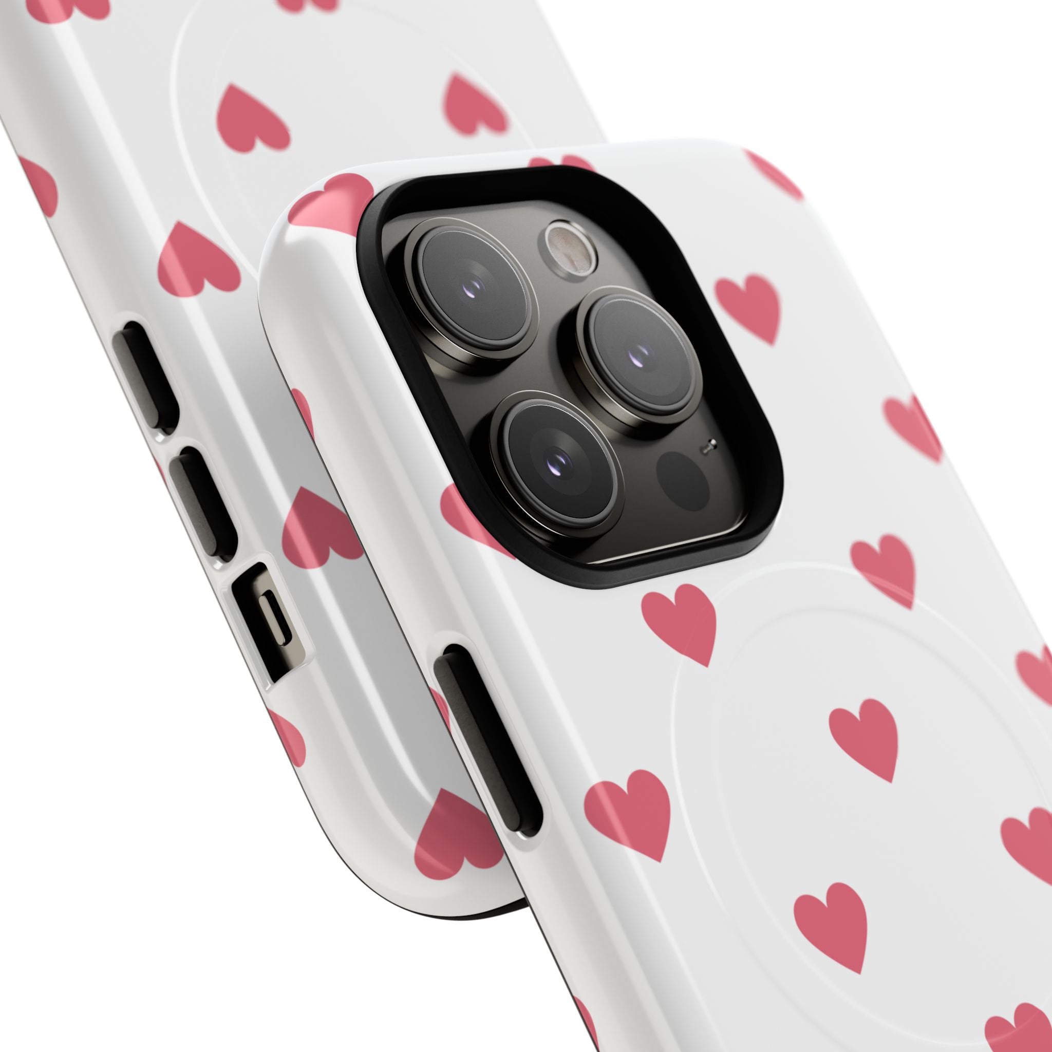 Pink Heart Pattern Phone Case | Magnetic Tough Case