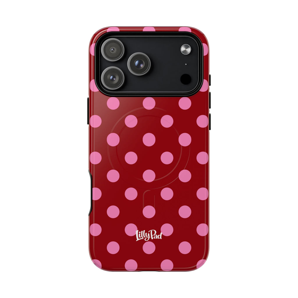 Pink Polka Dot Tough Magnetic Case | Phone Case