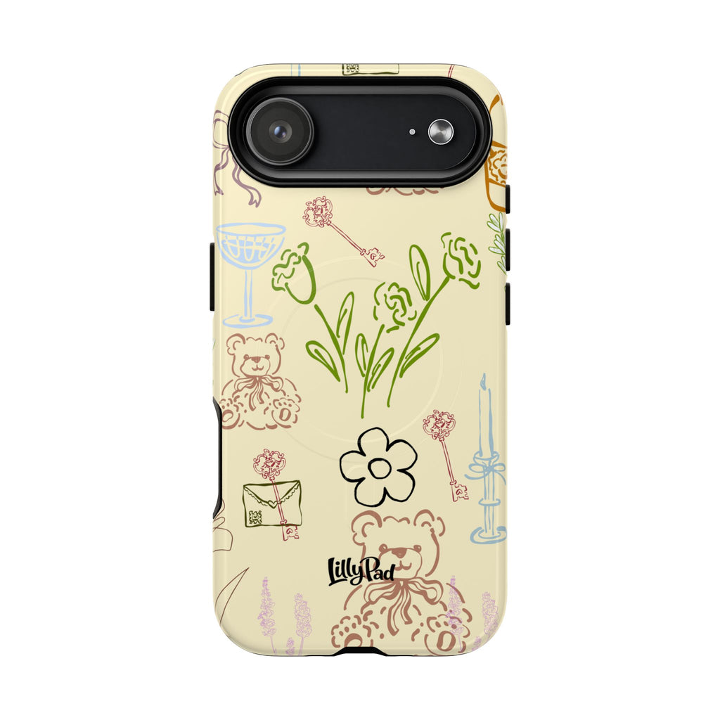 Flower Doodle Pattern Phone Case | Tough Magnetic Case