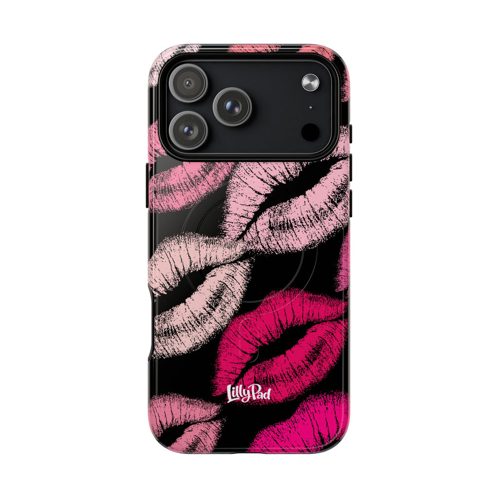 Pink Lipstick Kiss Phone Case Tough Magnetic Case | Lip Print iPhone Cover